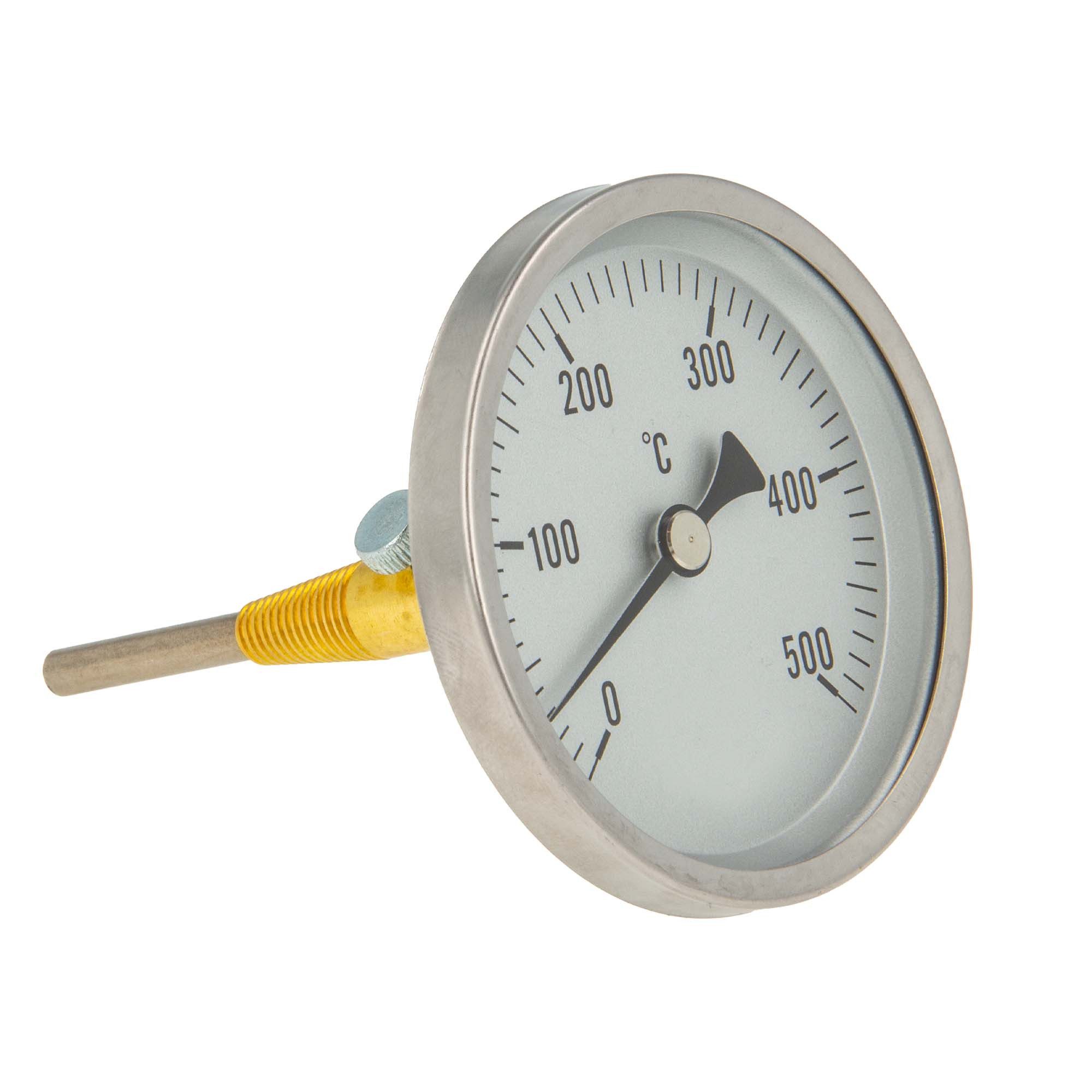 tecuro Heizkörper Ø 80 mm Bi-Metall Rauchgas - Thermometer 0 - 500°C mit Sonde 100 mm