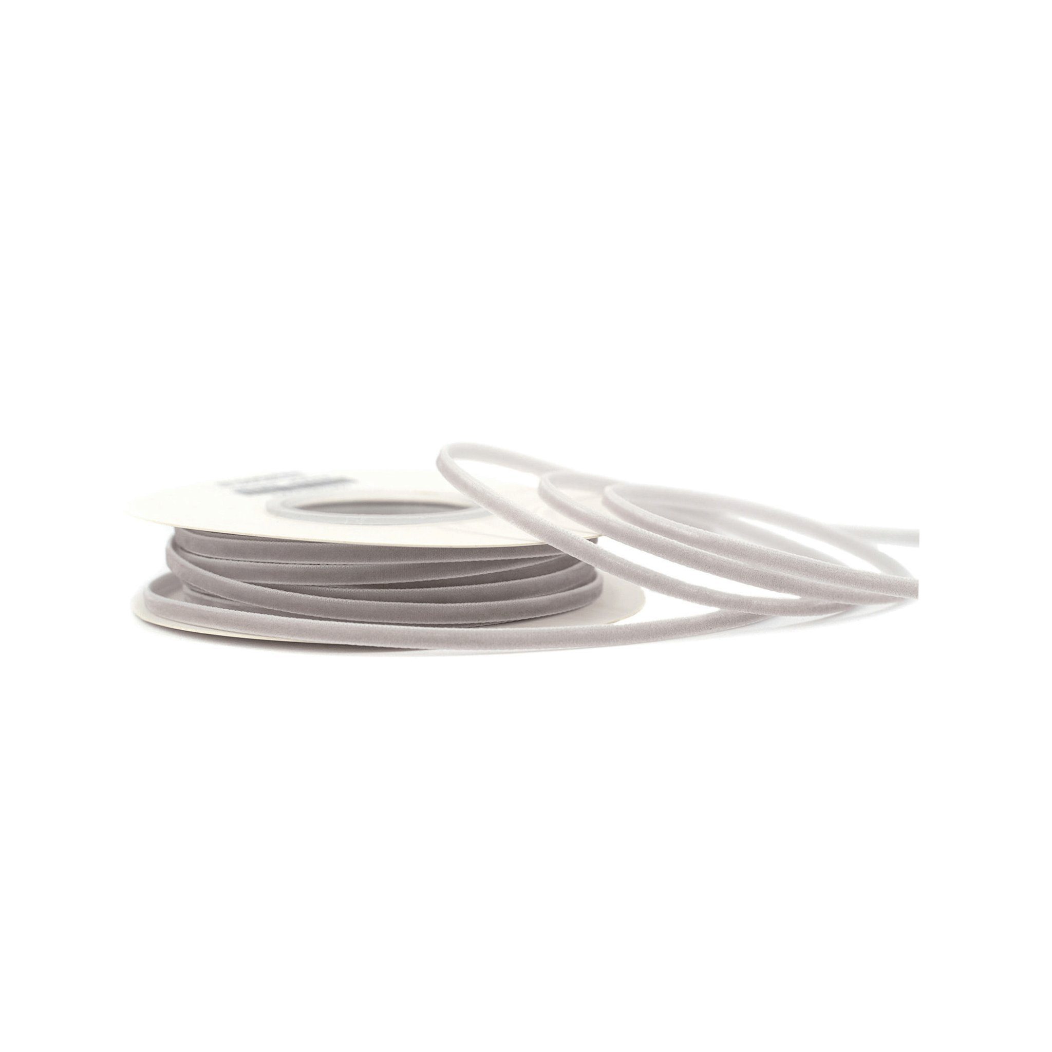 Creativery Bastelband, Samtband 3mm x 10m Rolle Silber / Grau