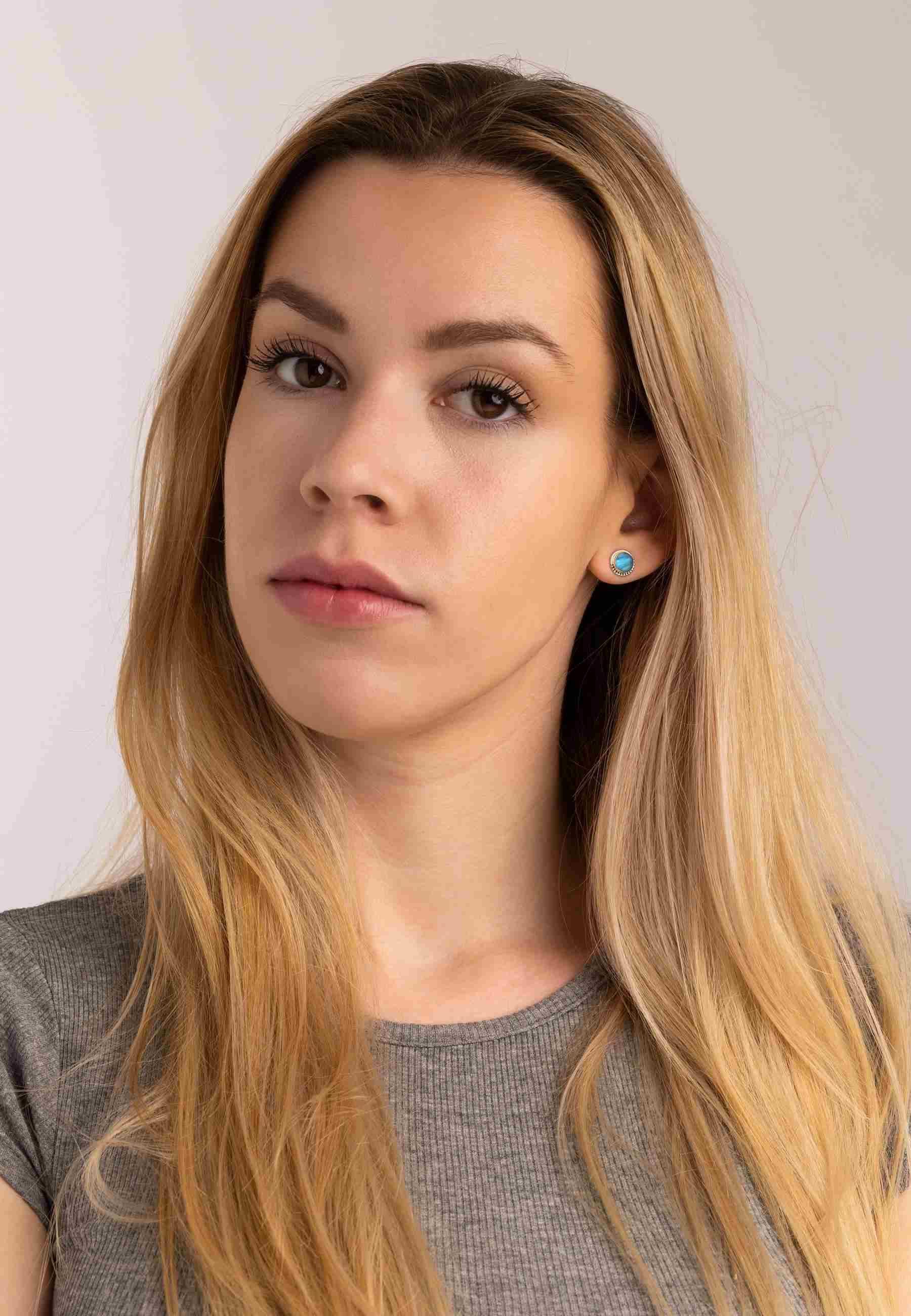 mantraroma Paar Ohrstecker IMBALI groß aus 925 Silber mit Labradorit (Paar, günstig online kaufen