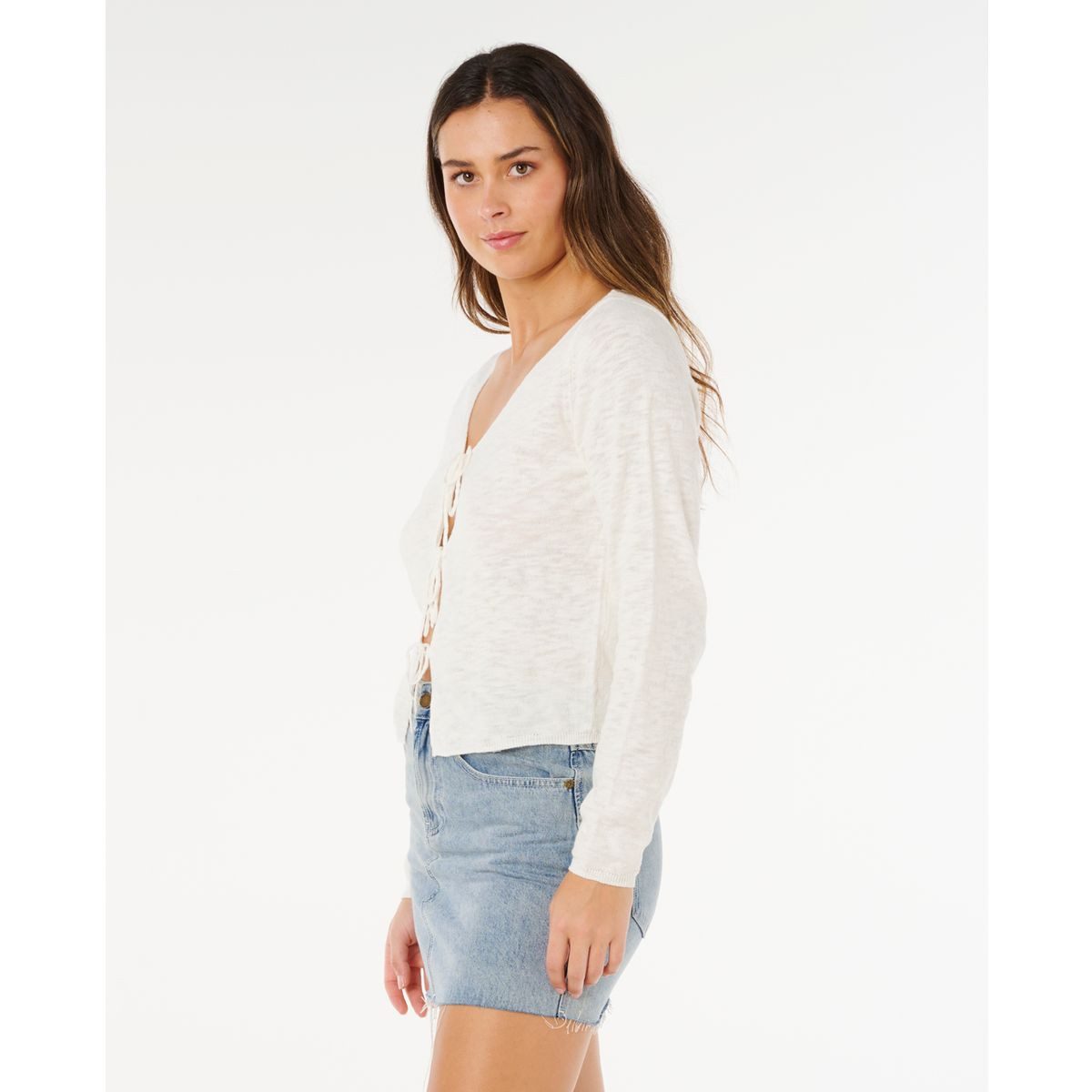 Rip Curl Outdoorbluse Pacific Knit Cardi Stilvolle Strickjacke mit funktionalem Kordelzug und surftauglichem