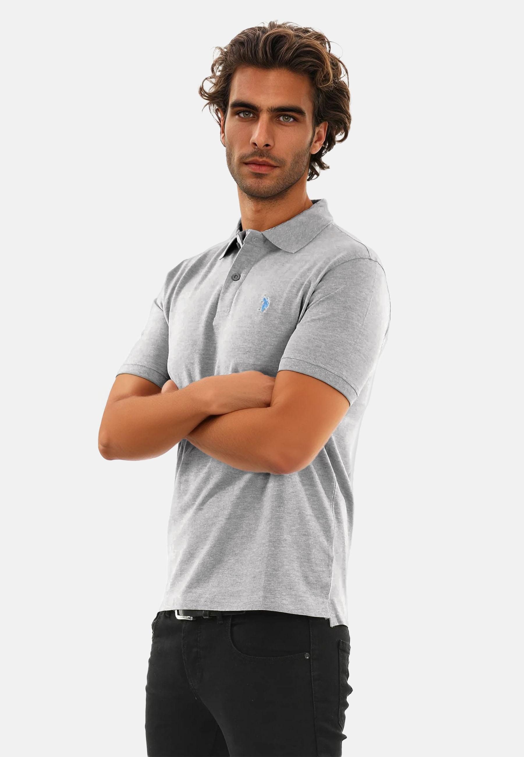 U.S. Polo Assn. Poloshirt USArrchie – Herren Classic Fit kurzarm mit Logo-Stickerei Mit Flachstrick-Kragen, Knopfleiste und elastischer Baumwollmischung