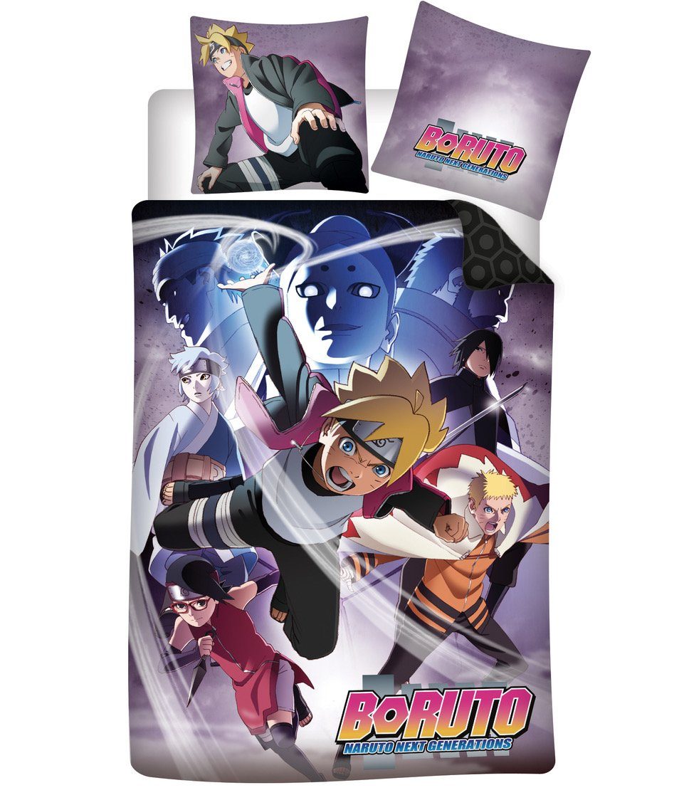 Kinderbettwäsche Boruto Naruto Wende Bettwäsche Set 135 x 200 cm 100%Baumwolle, AY!Max