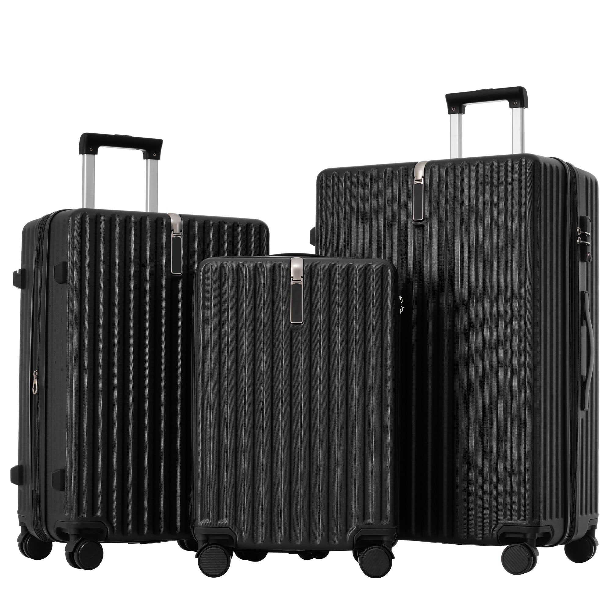 REDOM Hartschalen-Trolley Reise Trolley Gepäck, Nur 1 Hartschalen-Trolley, 4 Rollen, 4 Rollen, Handgepäck Trolley Hartschalenkoffer Reise, Erweiterung