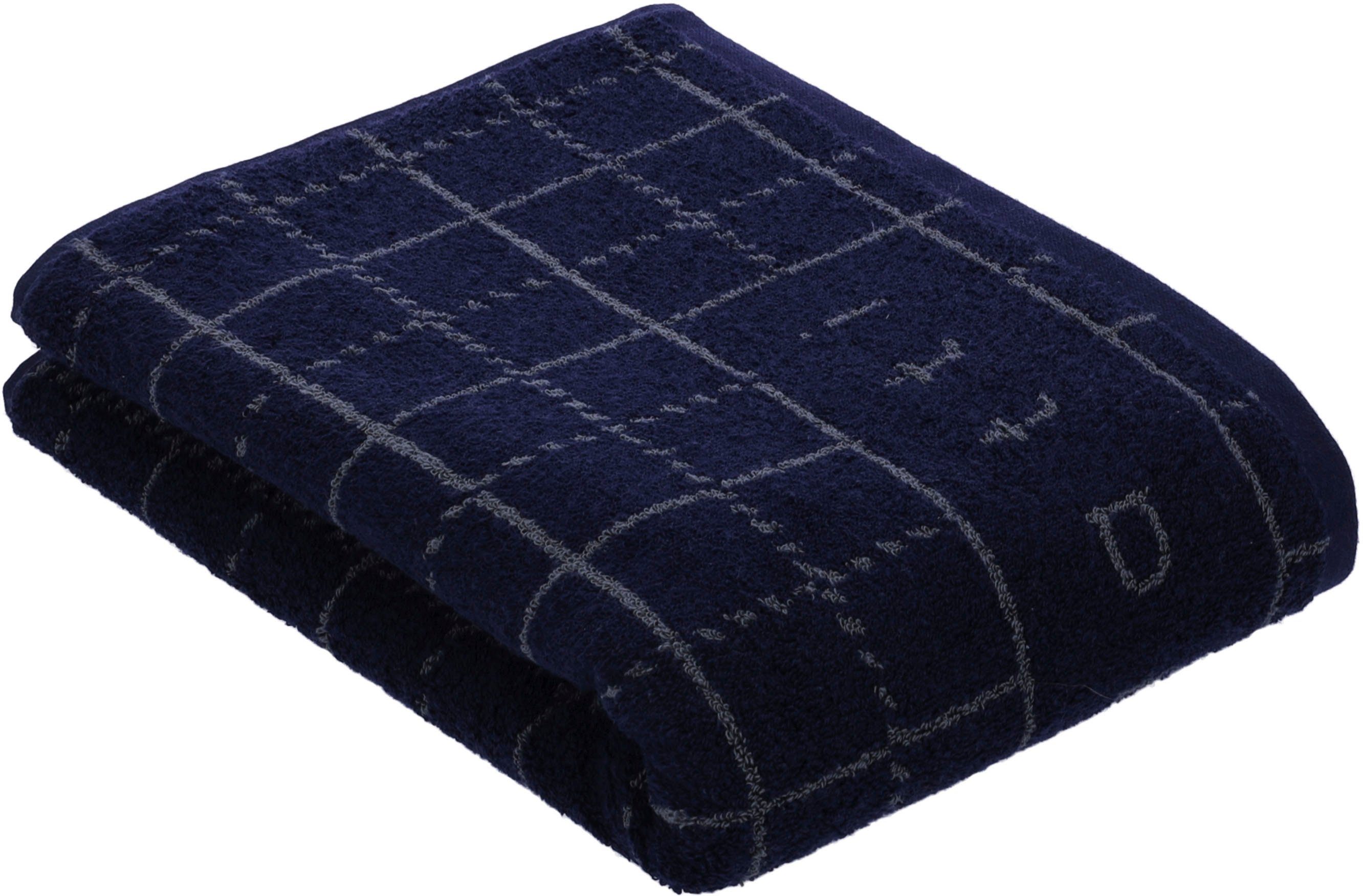 Walkfrottier blau smartem (1-St), Jacquard Badetuch marine in Perezzi, bugatti Karolook