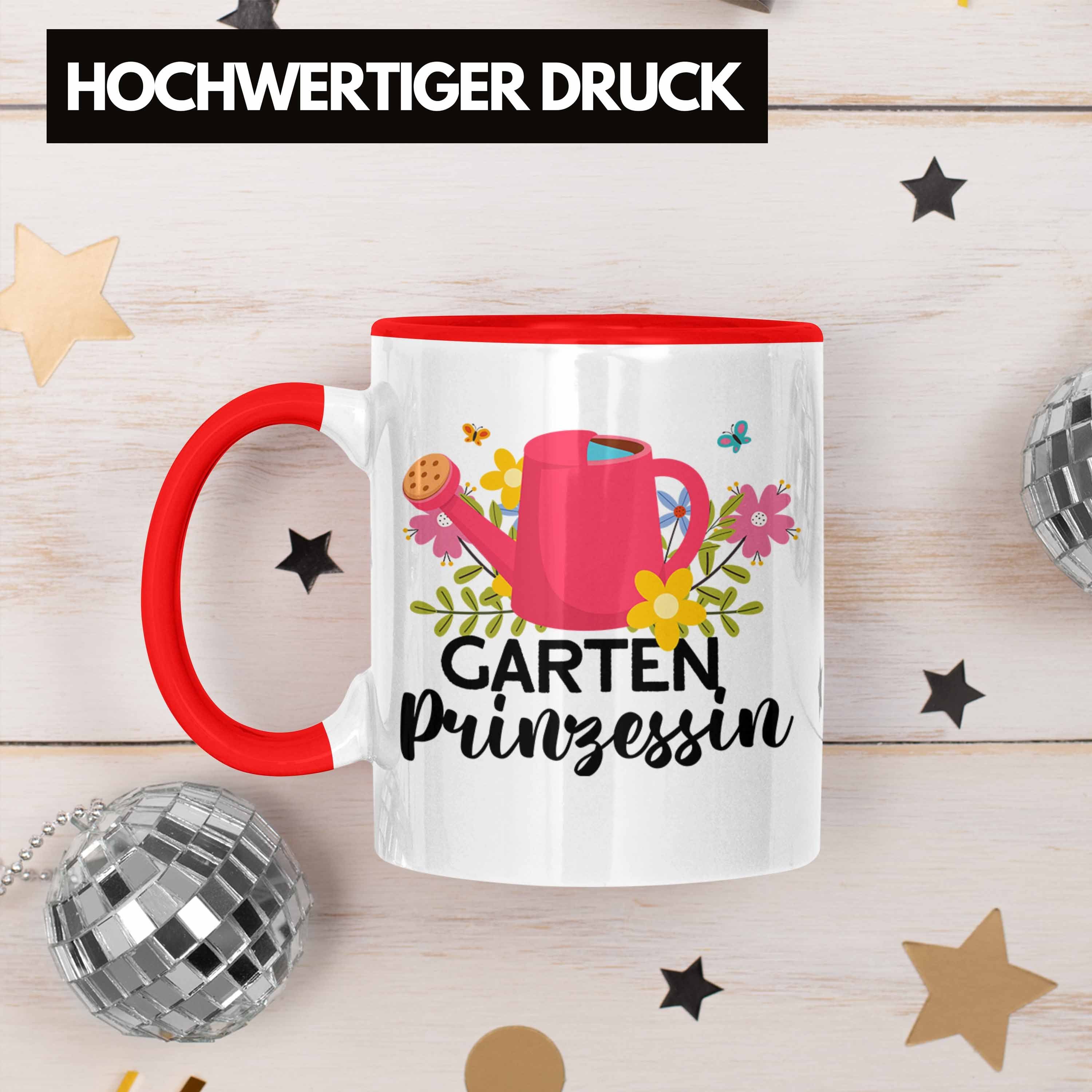 Rot Trendation Trendation Garten Rentnerin - Prinzessin Tasse Gärtnerin Geschenkidee Geschenk Tasse