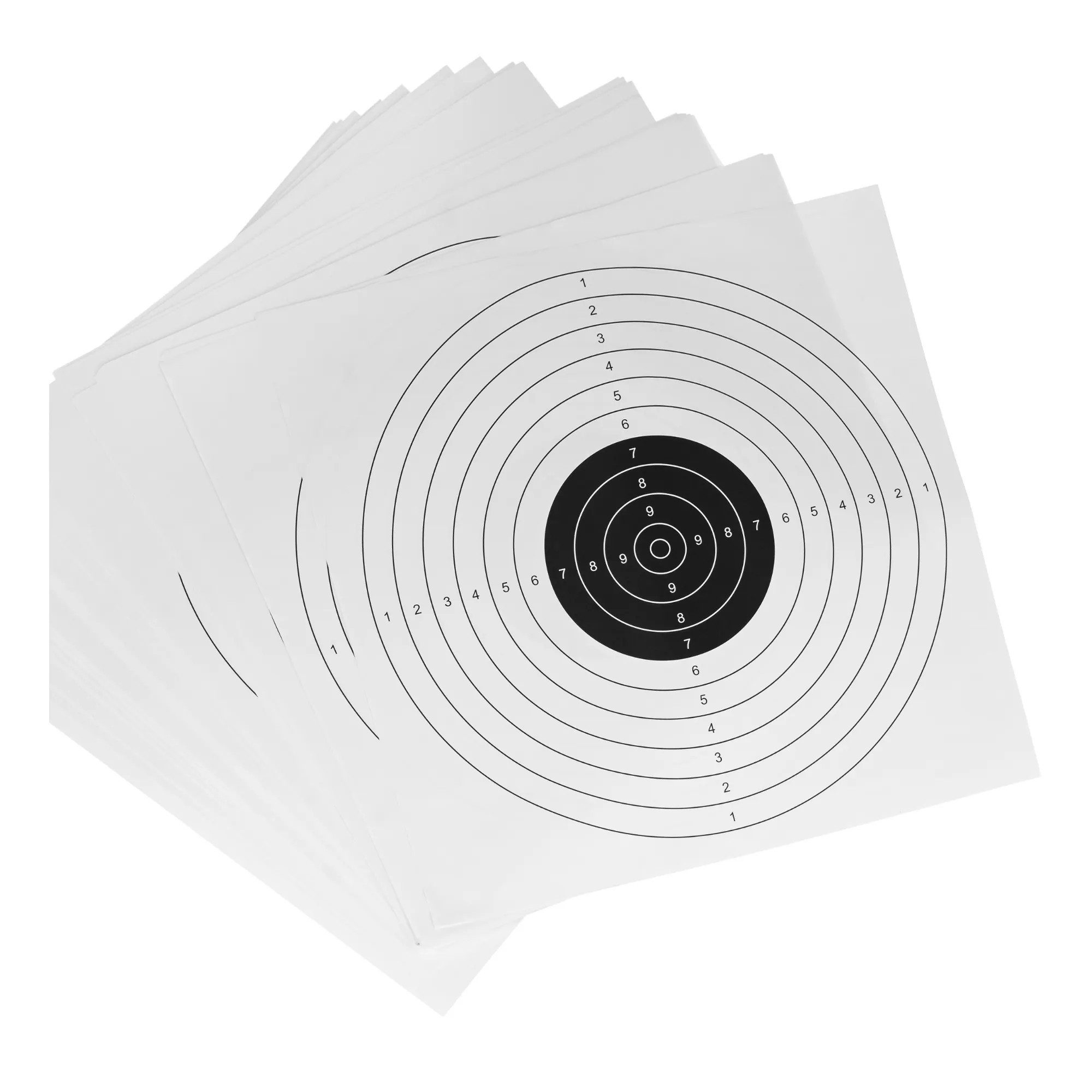 Trizand Zielscheibe Trainingsscheiben Schießsport, (Spar-Set, 100-tlg., 50x50cm 100er-Set), 100 Scheiben, Offsetpapier 80g/m², großes Format 50x50cm
