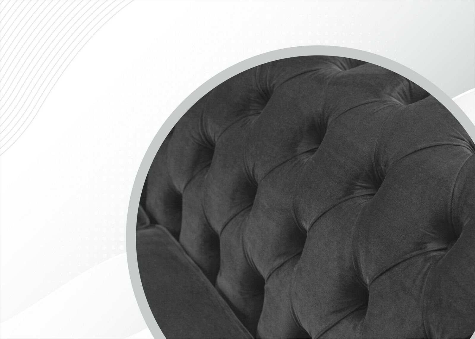 Couch in luxus JVmoebel Chesterfield Polster 3-er Dreisitzer Europe Graue Made Chesterfield-Sofa Neu,