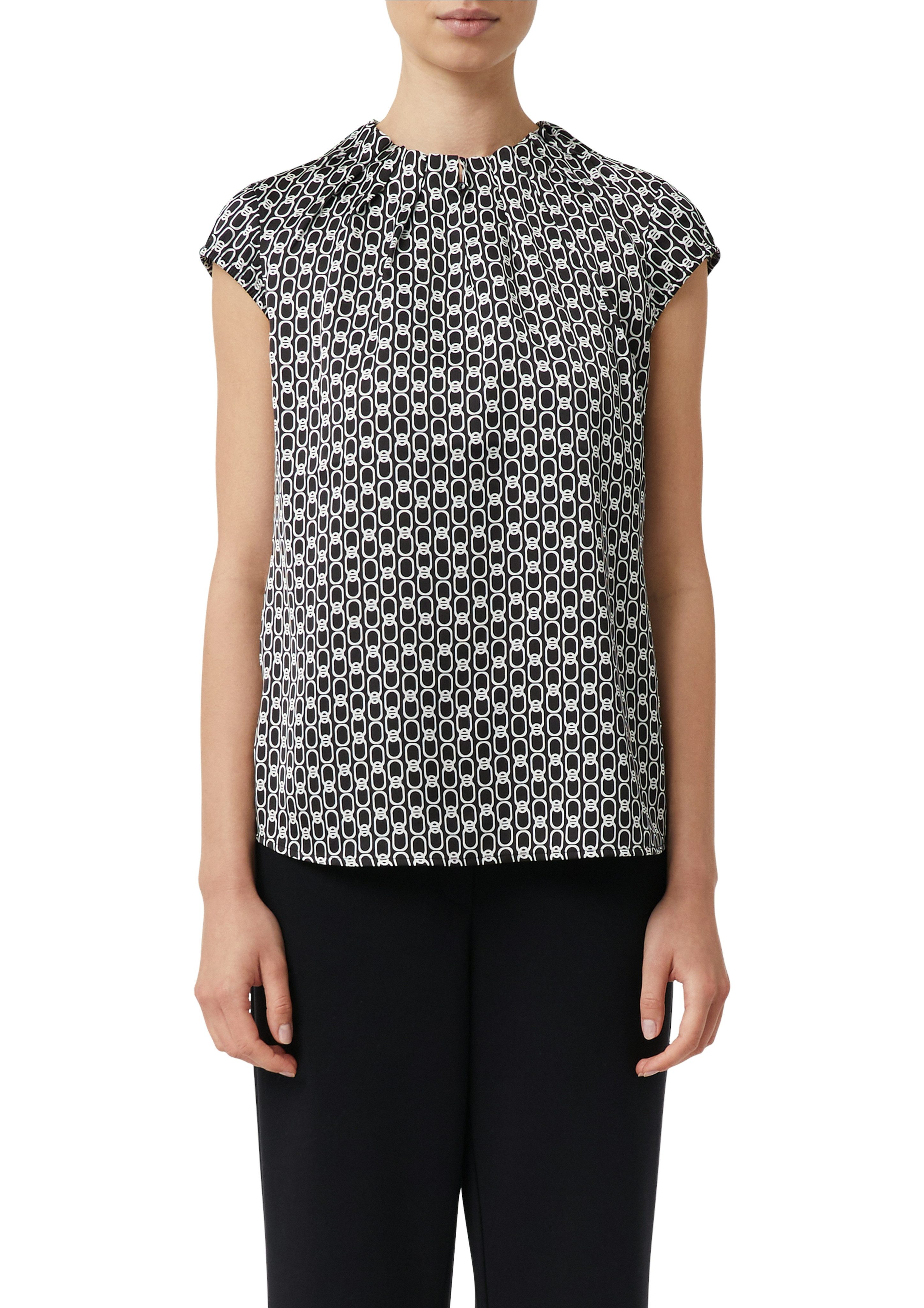 Comma Satinbluse mit All-Over Print günstig online kaufen