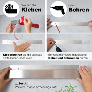 Moritz & Moritz Magnet-Messerblock Magnetleiste für Messer - Messerhalterung (1tlg), Edelstahl 40 cm
