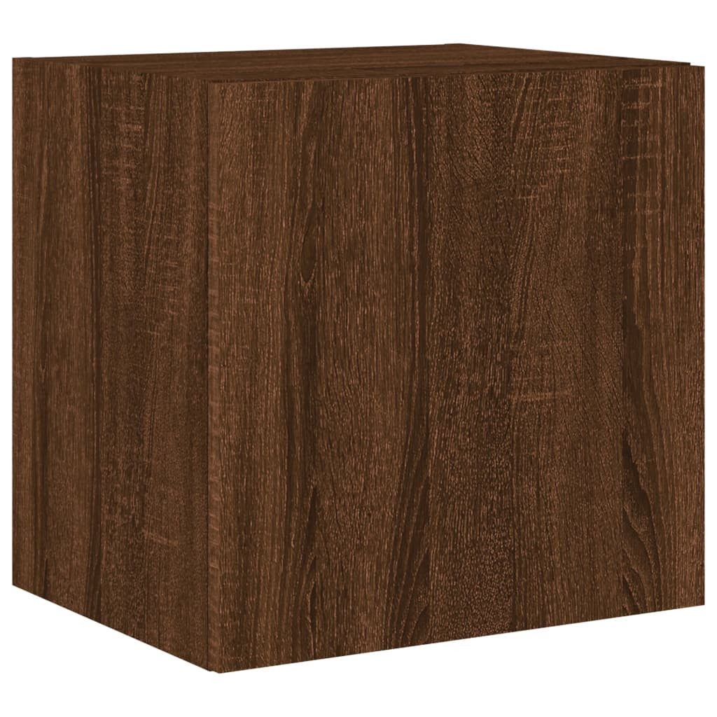 vidaXL TV-Wand TV-Wandschrank mit LED-Leuchten Braun günstig online kaufen