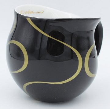 Colani Tasse Becher Kaffeetasse Kaffeebecher Loop Schwarz Gold 260ml, Porzellan, Colani Schriftzug, im Geschenkkarton