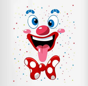 Shirtracer Tasse Clown Gesicht Kostüm Karneval Clownkostüm Lustig Fasching, Keramik, Karneval und Fasching Deko