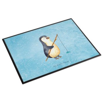 Mr. & Mrs. Panda Schreibtischunterlage Pinguin Angler - Eisblau - Geschenk, Bürobedarf, Neustart, Schreibwar, (1 tlg)