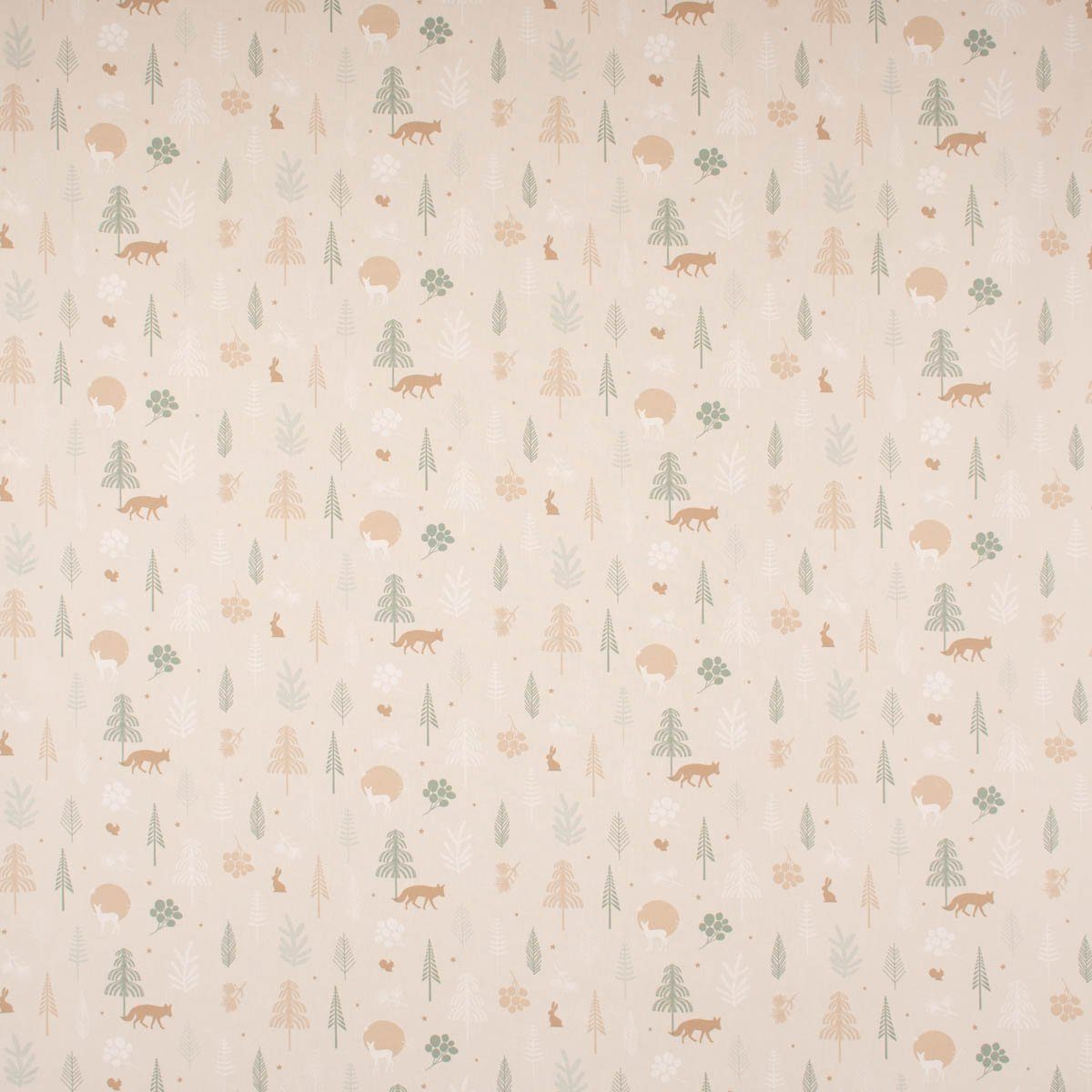 SCHÖNER LEBEN. Tischläufer SCHÖNER LEBEN. Tischläufer Cold Forest Animals Bäume Waldtiere beige