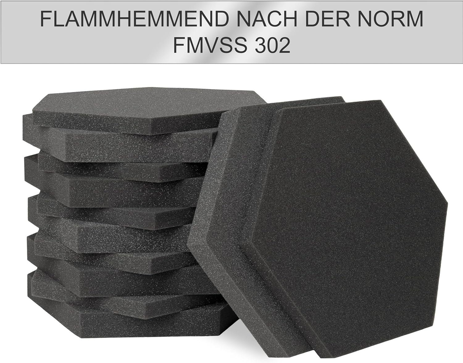 sunnypillow Akustikplatte Hexagon Akustikschaumstoff 50 x 43 x 3/5cm, (24-St) – Bild 3 von 4