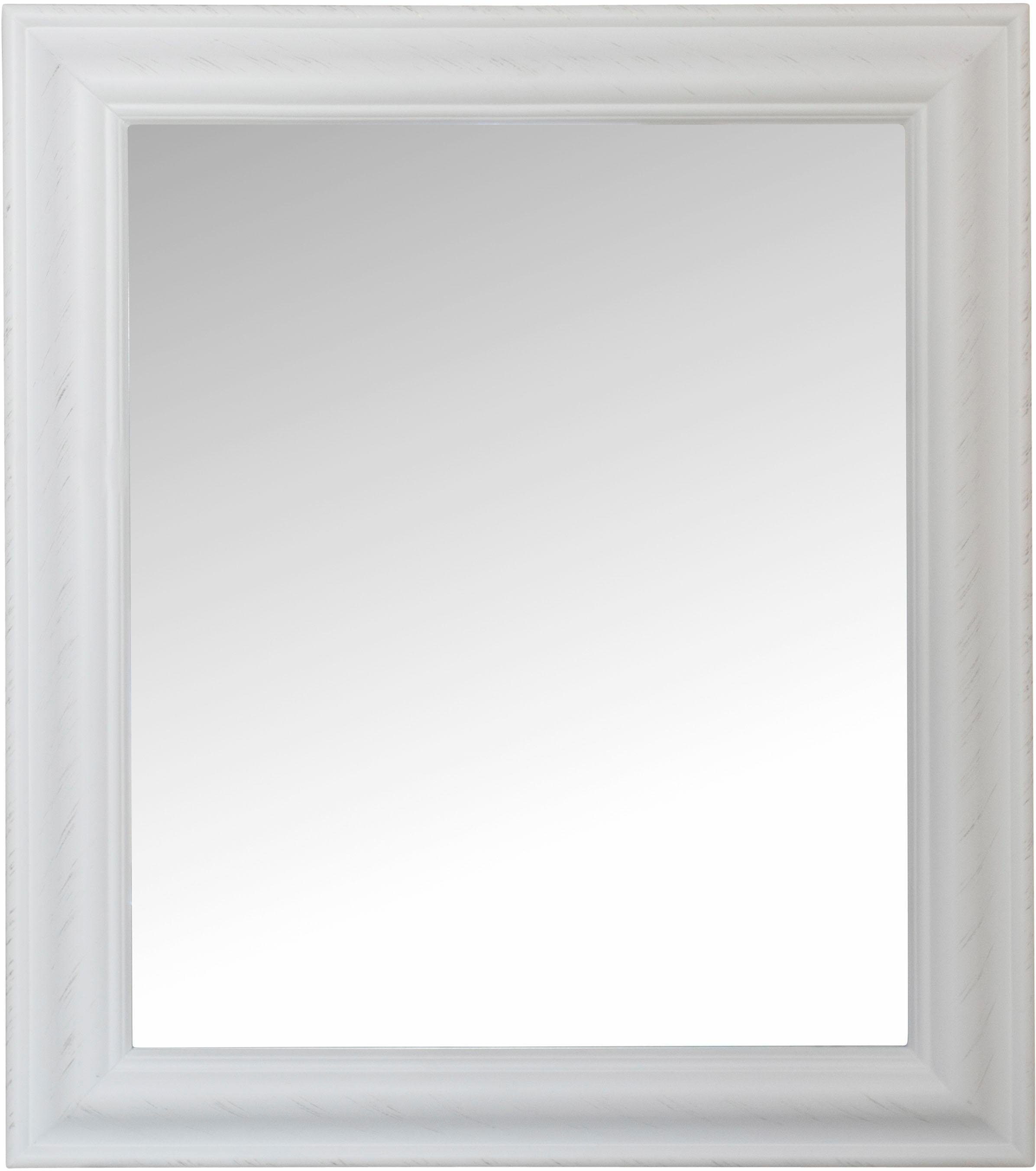 Myflair Möbel & Accessoires Wandspiegel Asil (1-St), weiß, rechteckig, Rahmen mit Antik-Finish, Зеркало mit Facettenschliff