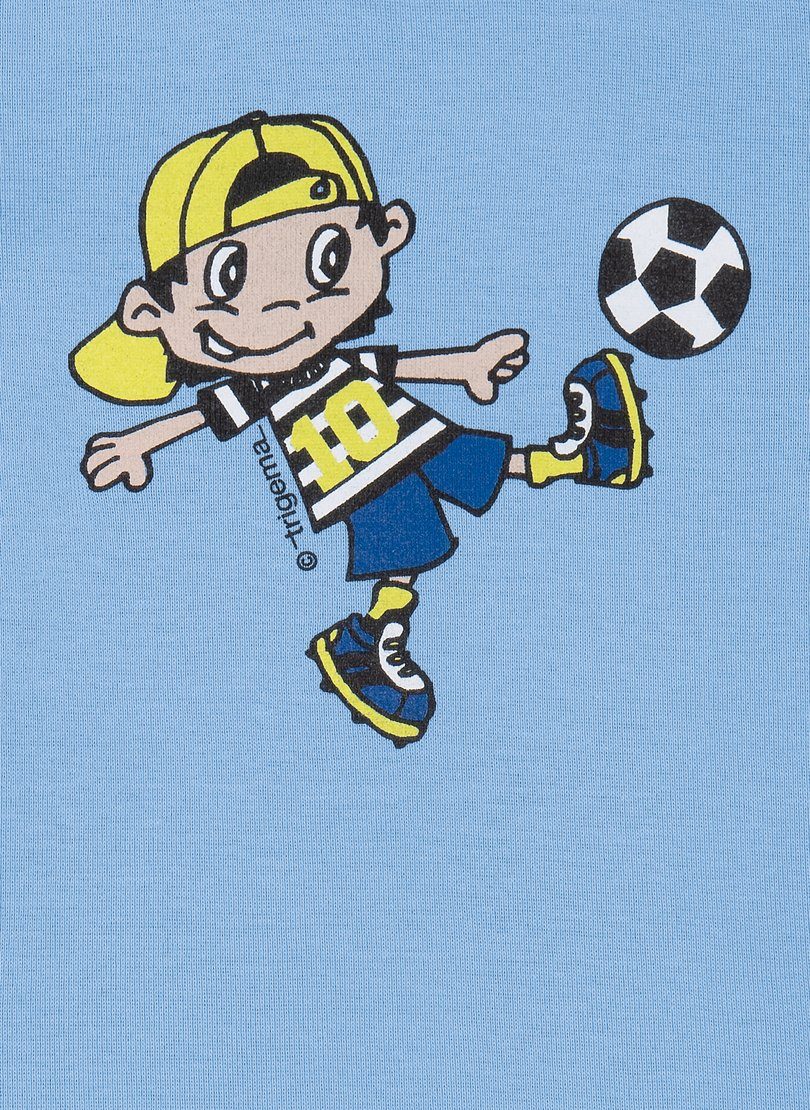 Trigema T-Shirt TRIGEMA T-Shirt mit coolem Fußballer-Motiv