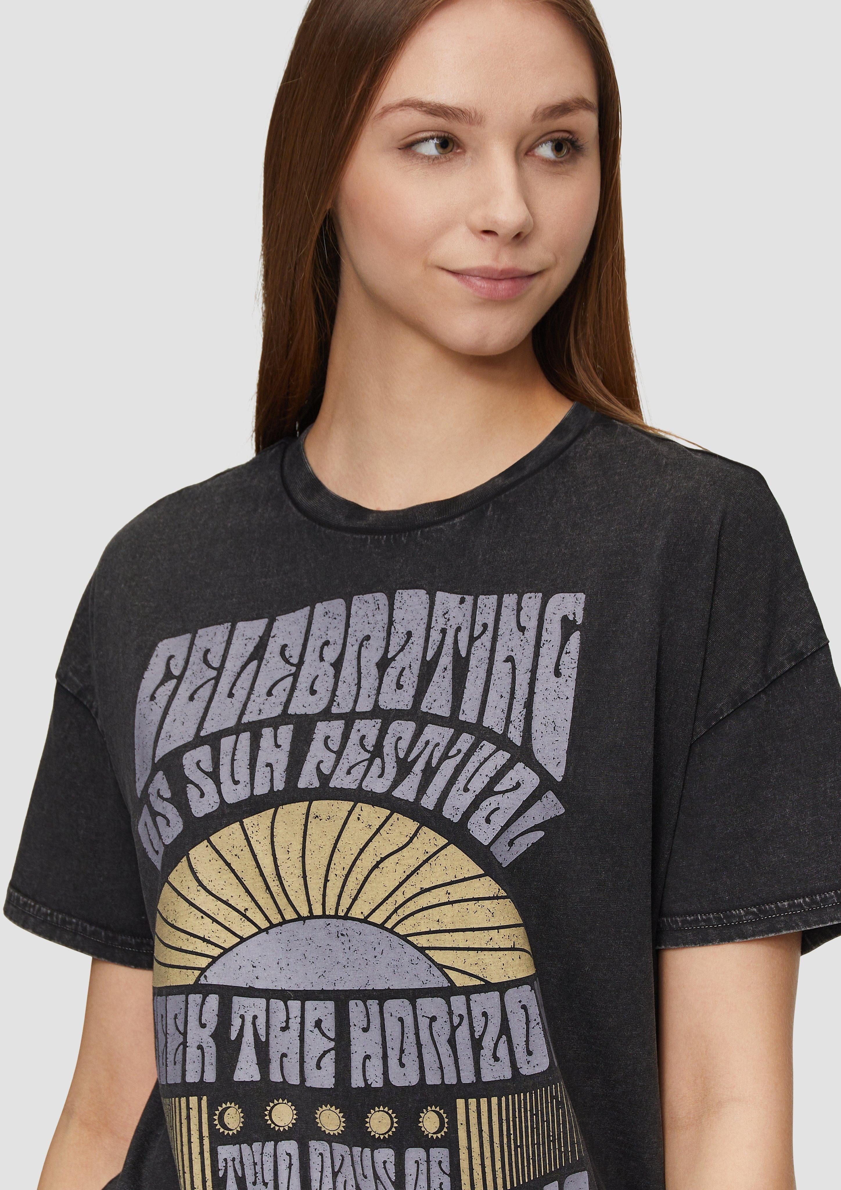 QS Kurzarmshirt Oversized-Shirt im Vintage-Look Cold günstig online kaufen