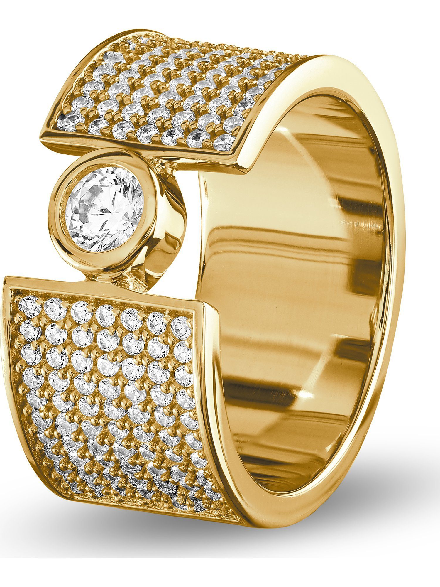Silberring JETTE Damen-Damenring 925er Silber 155 Zirkonia