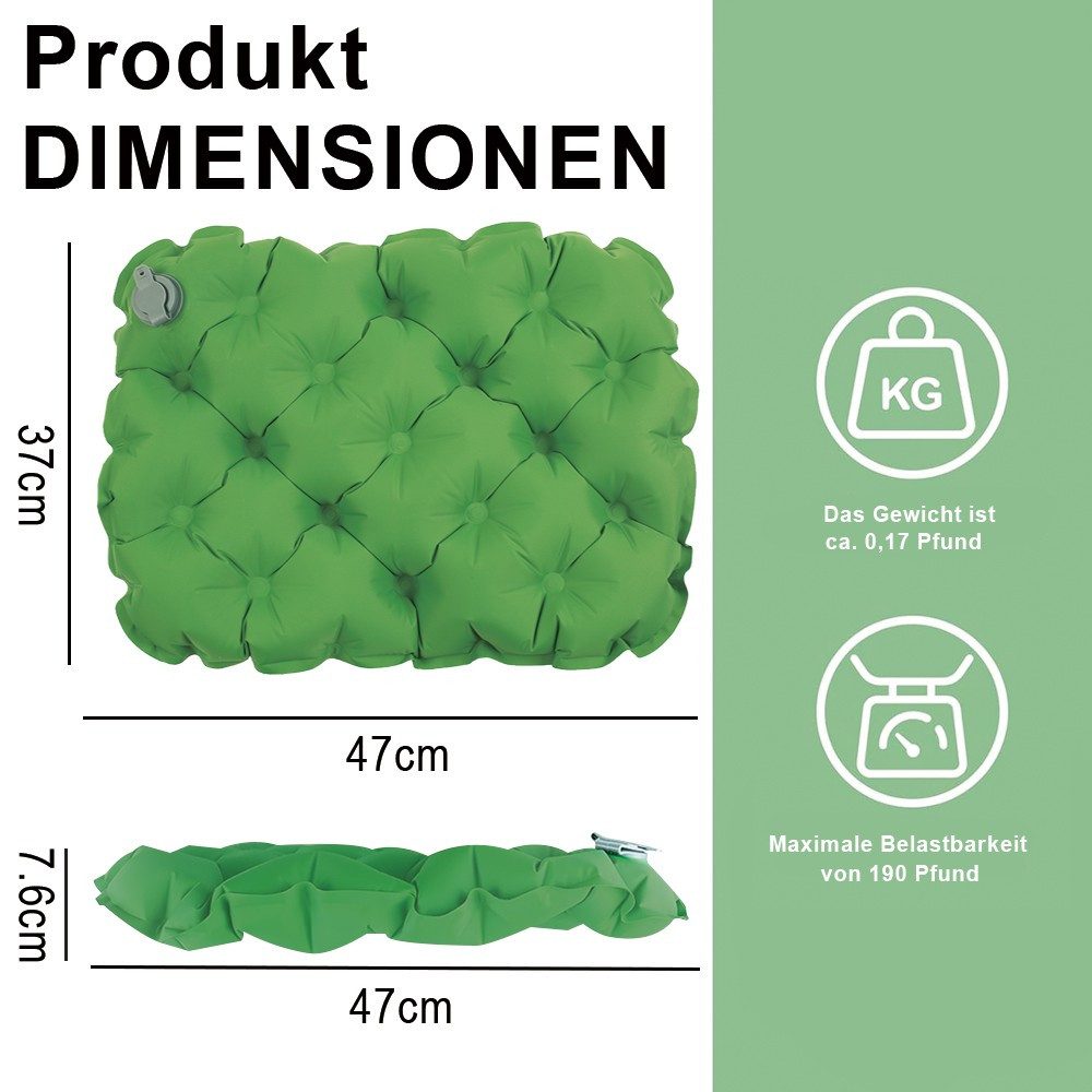 wohnTRAUM24 Stuhlkissen Sitzkissen Aufblasbar Ultraleichtes Outdoor Sitzkissen Faltbar, Sitzunterlage Outdoor für Camping, Wandern, Strand, Angeln & Reisen
