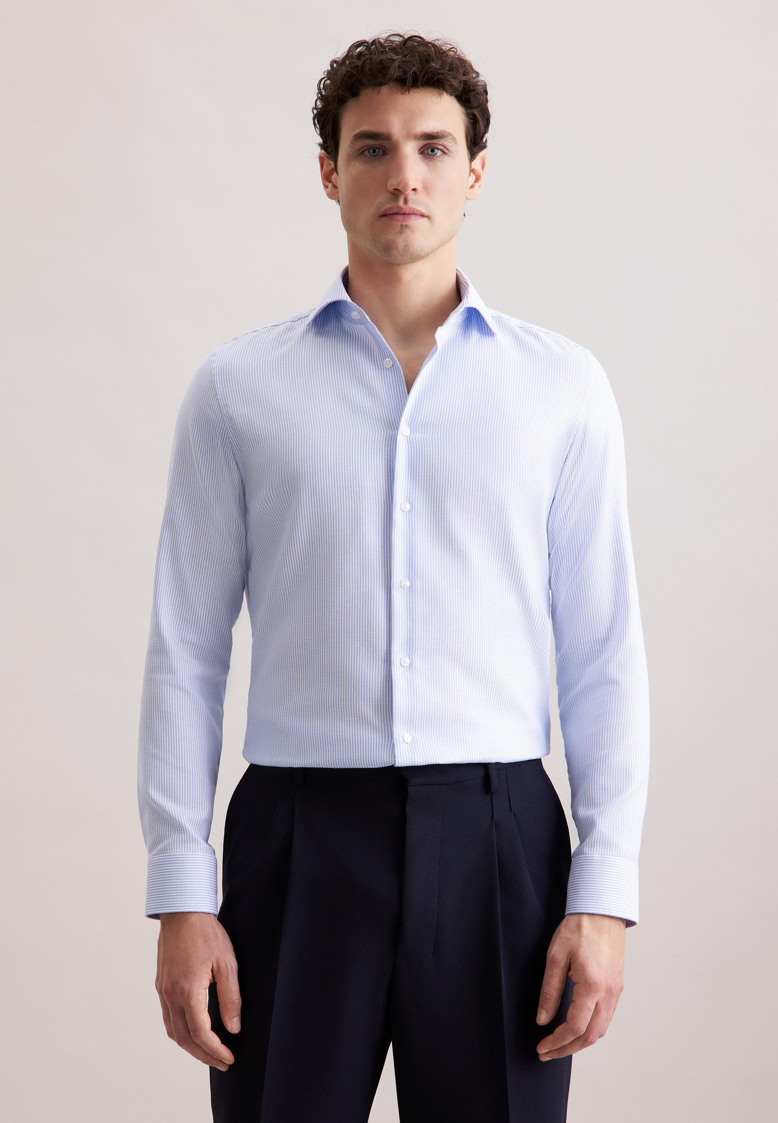 seidensticker Businesshemd Schwarze Rose Shaped 1/1 Kentkragen Struktur günstig online kaufen