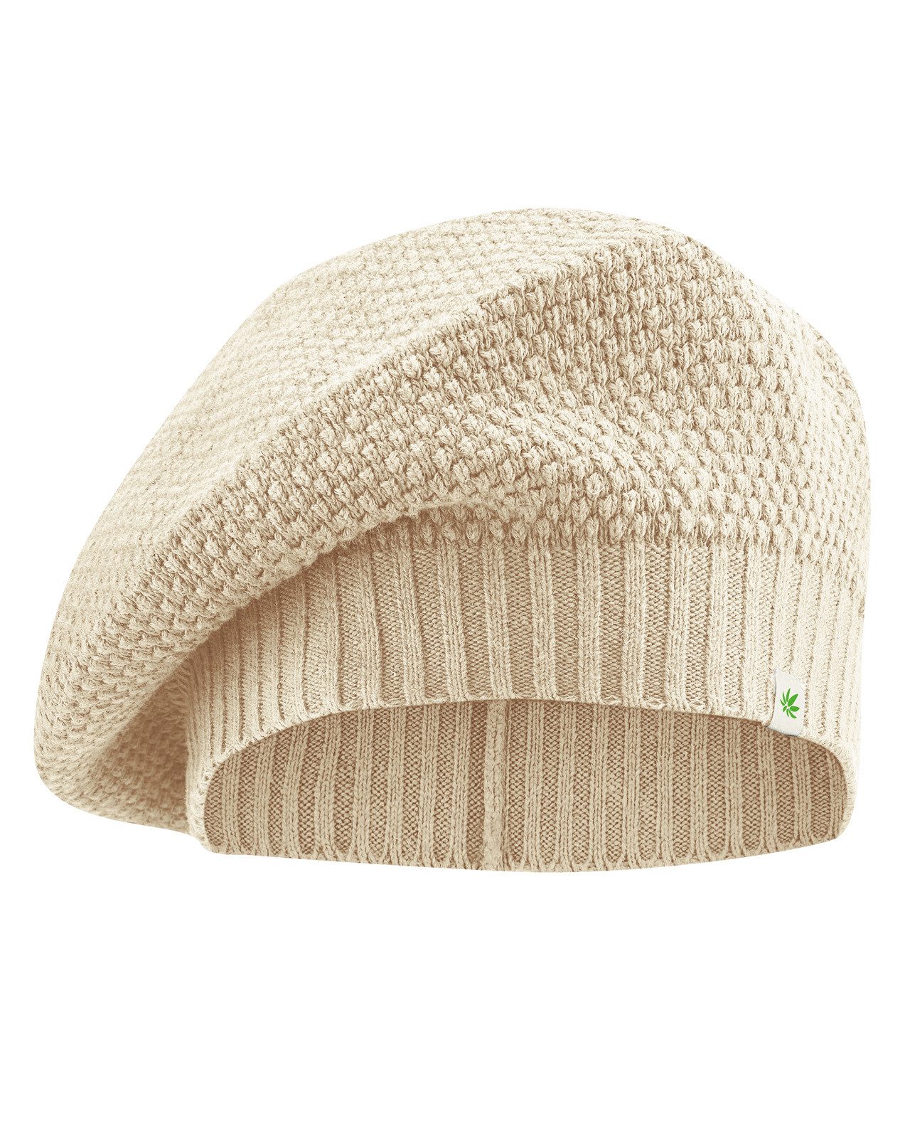 HempAge Strickmütze Feine Baskenmütze aus Hanf/Biobaumwolle
