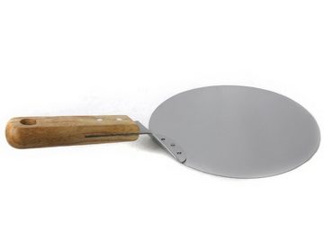 Yudu Pizzaschieber Pizzawender Rund Ø 25,5cm Pizzaheber Edelstahl Pizzaschieber Holzgriff