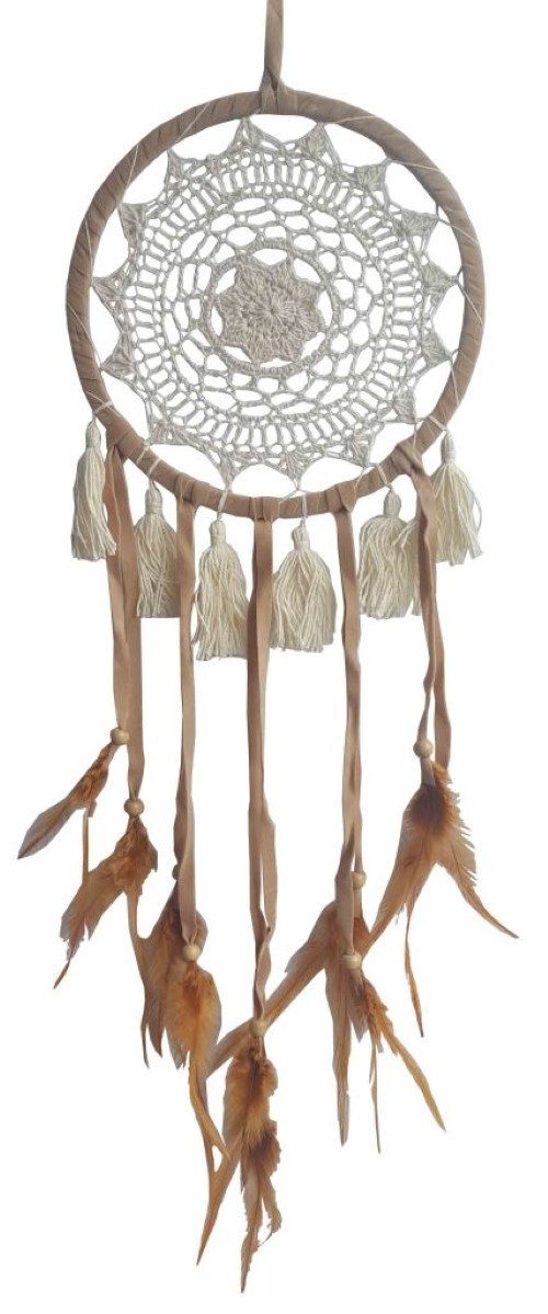 Saraswati Traumfänger Traumfänger "Tassel" Leder 22cm mit Sytheticfäden, 22x80cm