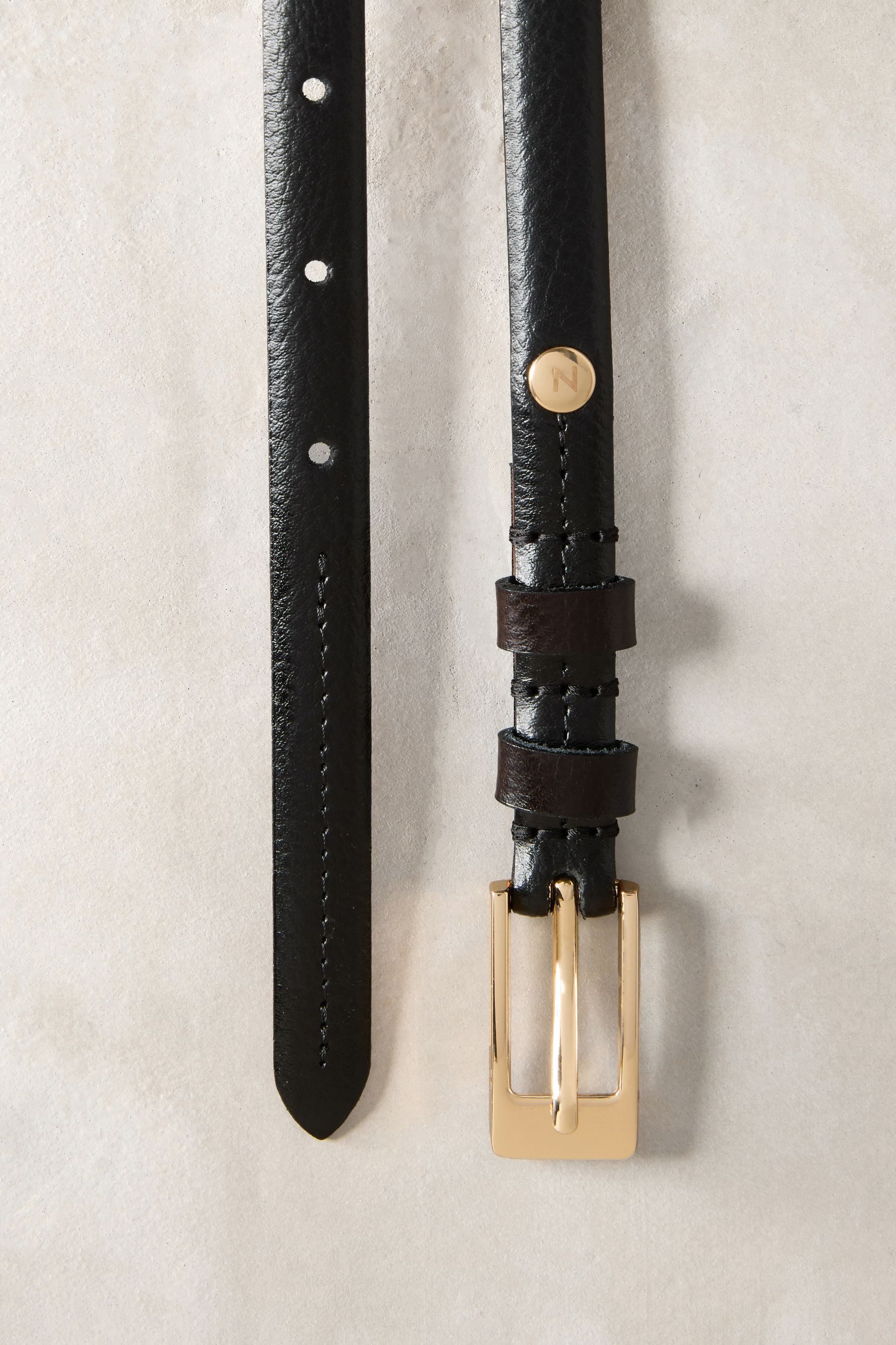 Next Ledergürtel Premium Skinny Ledergürtel, Made günstig online kaufen