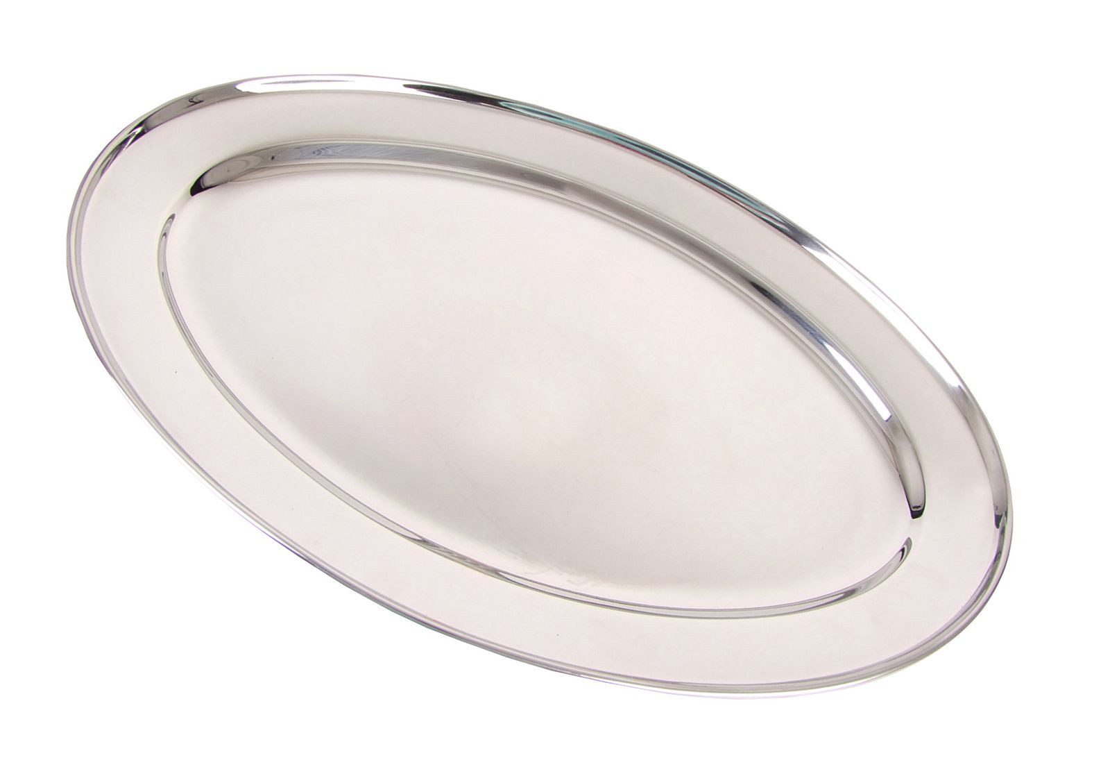 BURI Servierplatte Edelstahl Servierplatte 40cm Buffetplatte Serviertablett Partyplatte, Edelstahl