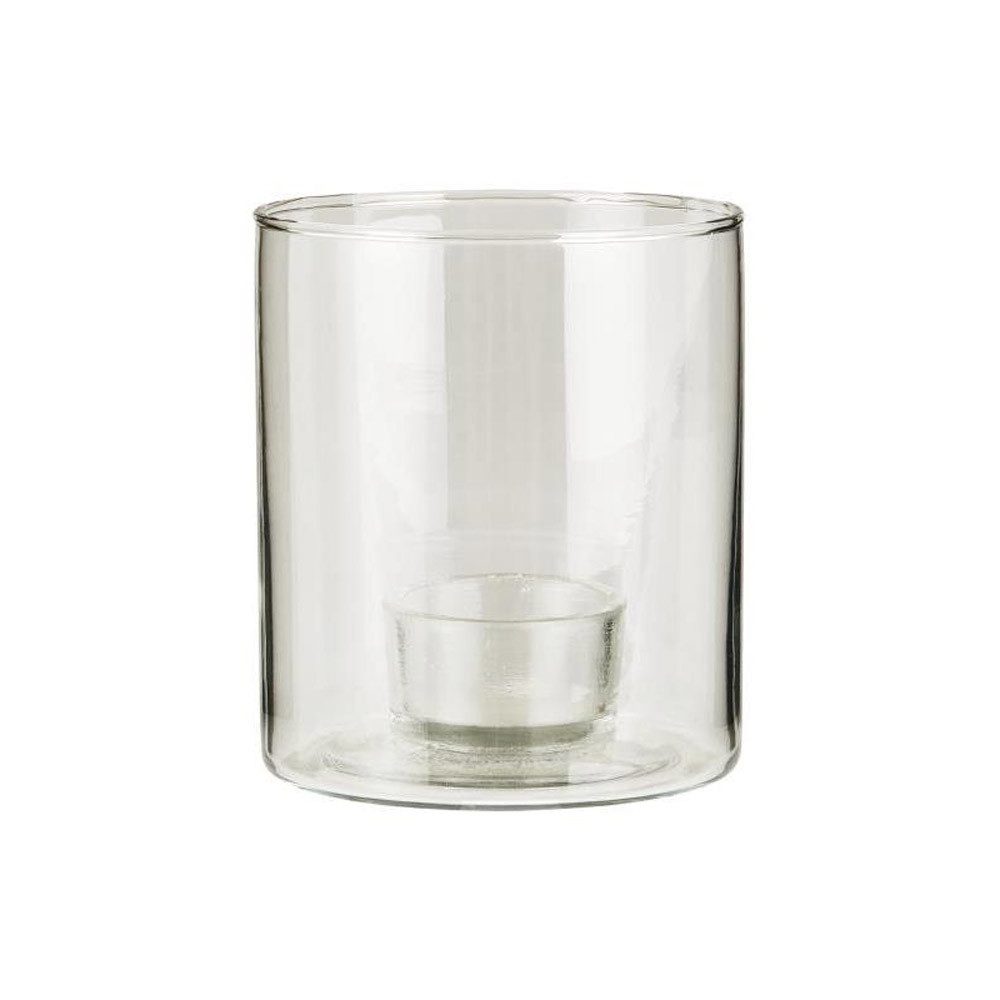 Ib Laursen Windlicht Windlicht LIVING aus Glas mit Teelichthalter befüllbares Kerzenglas IB