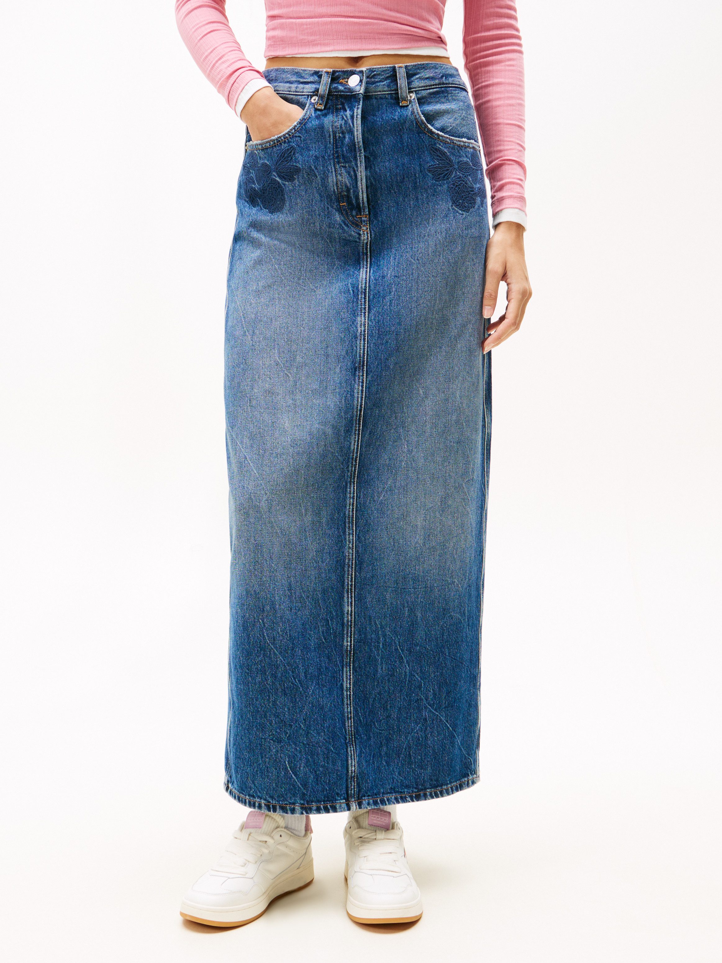 Tommy Jeans Jeansrock LAYLA MAXI SKIRT CBF DI2057 mit Stickerei günstig online kaufen