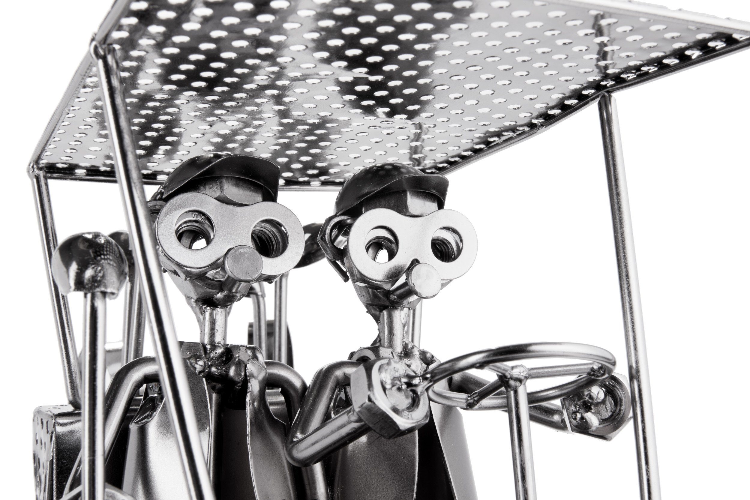 BRUBAKER Dekofigur Metallskulptur Schraubenmännchen Golfcart (1 St), kunstvolle Geschenkfigur für Golfspieler und Golf Fans, Metallfigur – Bild 5 von 5