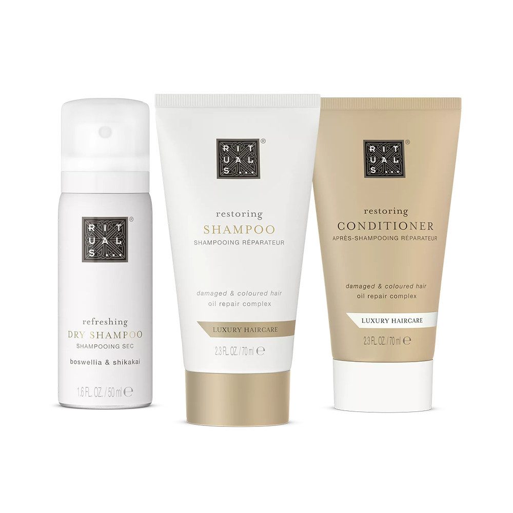 Rituals Pflege-Geschenkset Rituals Restoring Luxury Hair Care Set, 3-tlg., Pflegendes Set für gesundes, kräftiges Haar