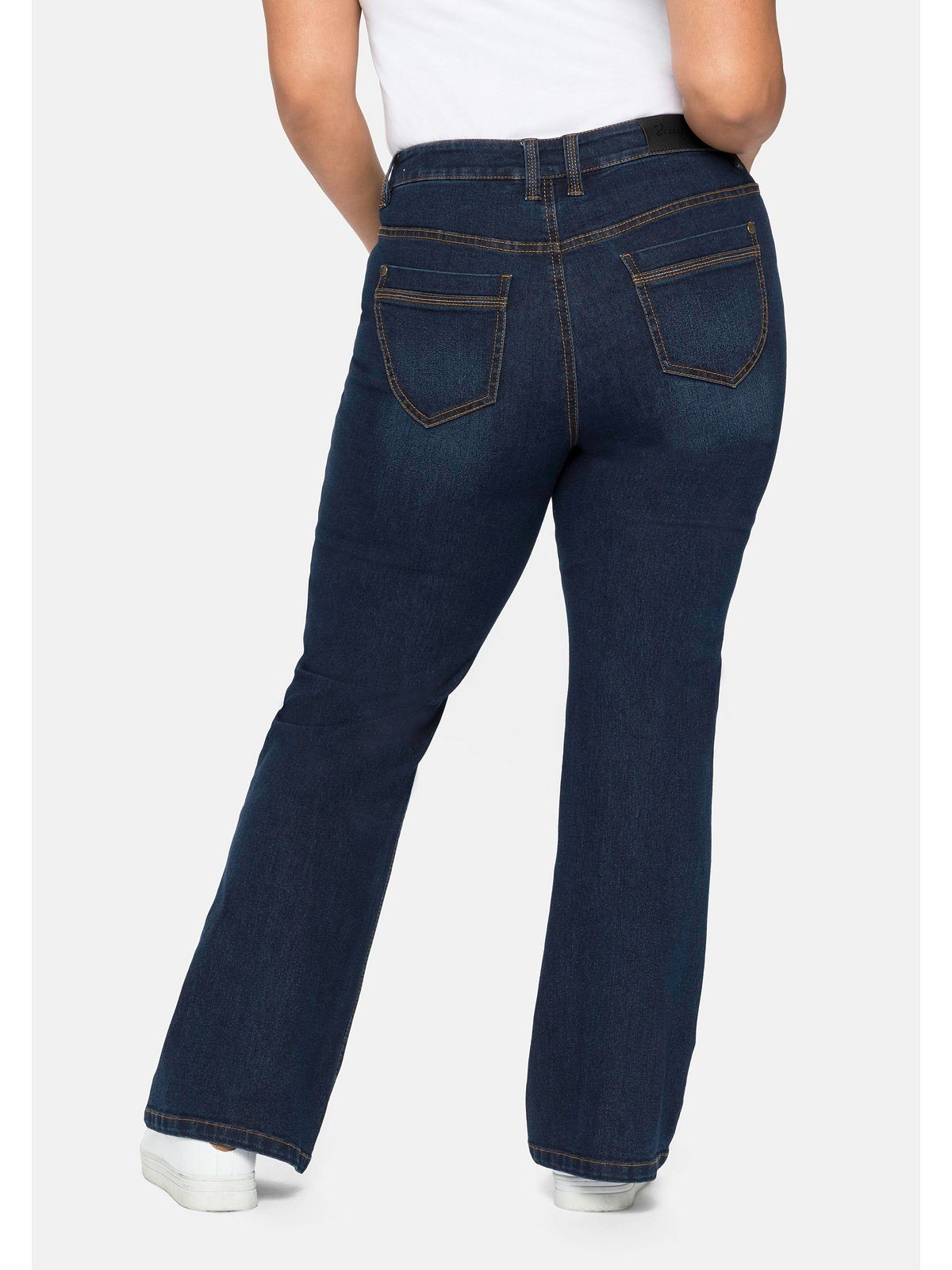 Sheego Bootcut-Jeans Große Bund verstellbarem Größen mit
