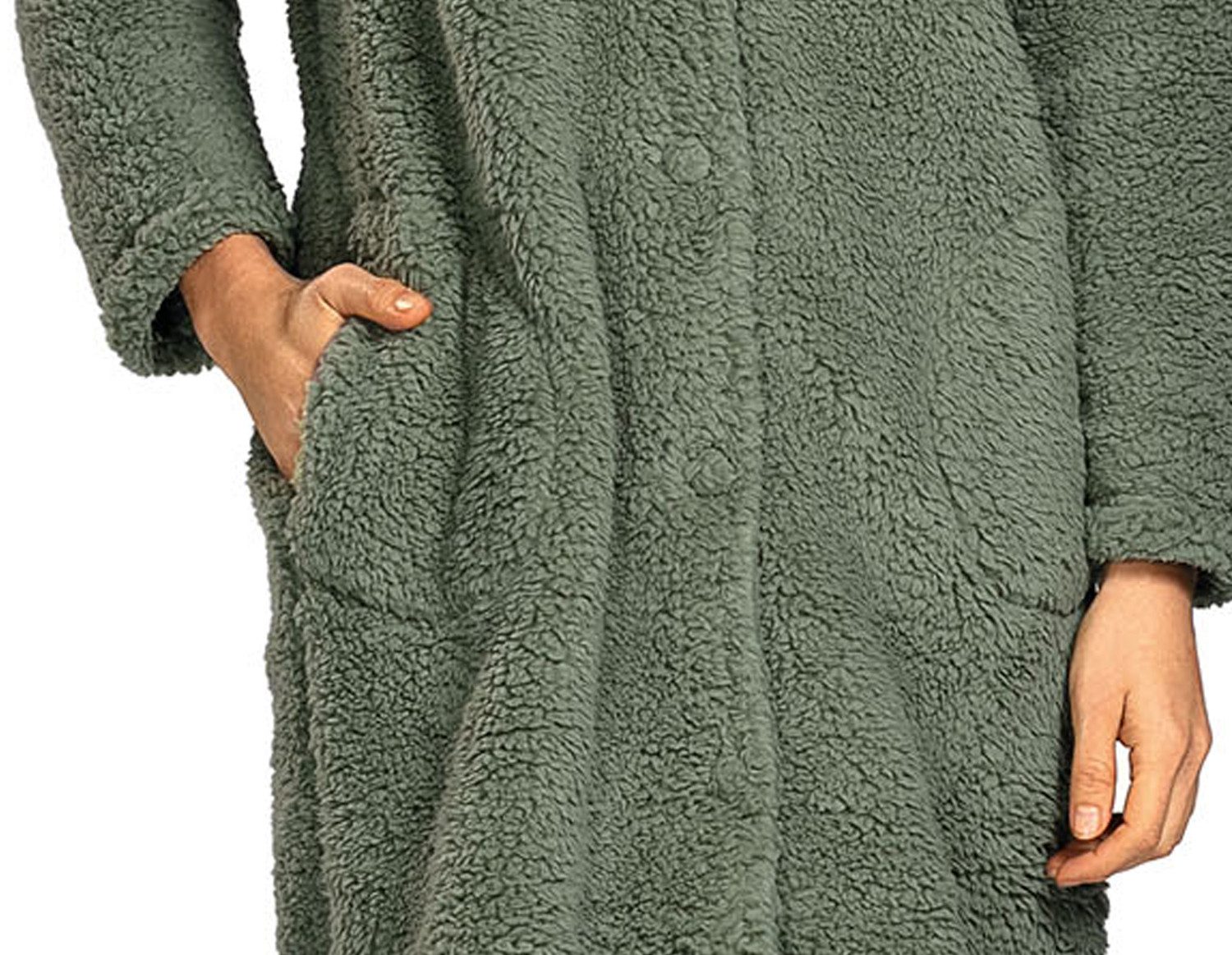 comtessa Damenbademantel Lovely Dreams, Polyester, Schalkragen, Knöpfe