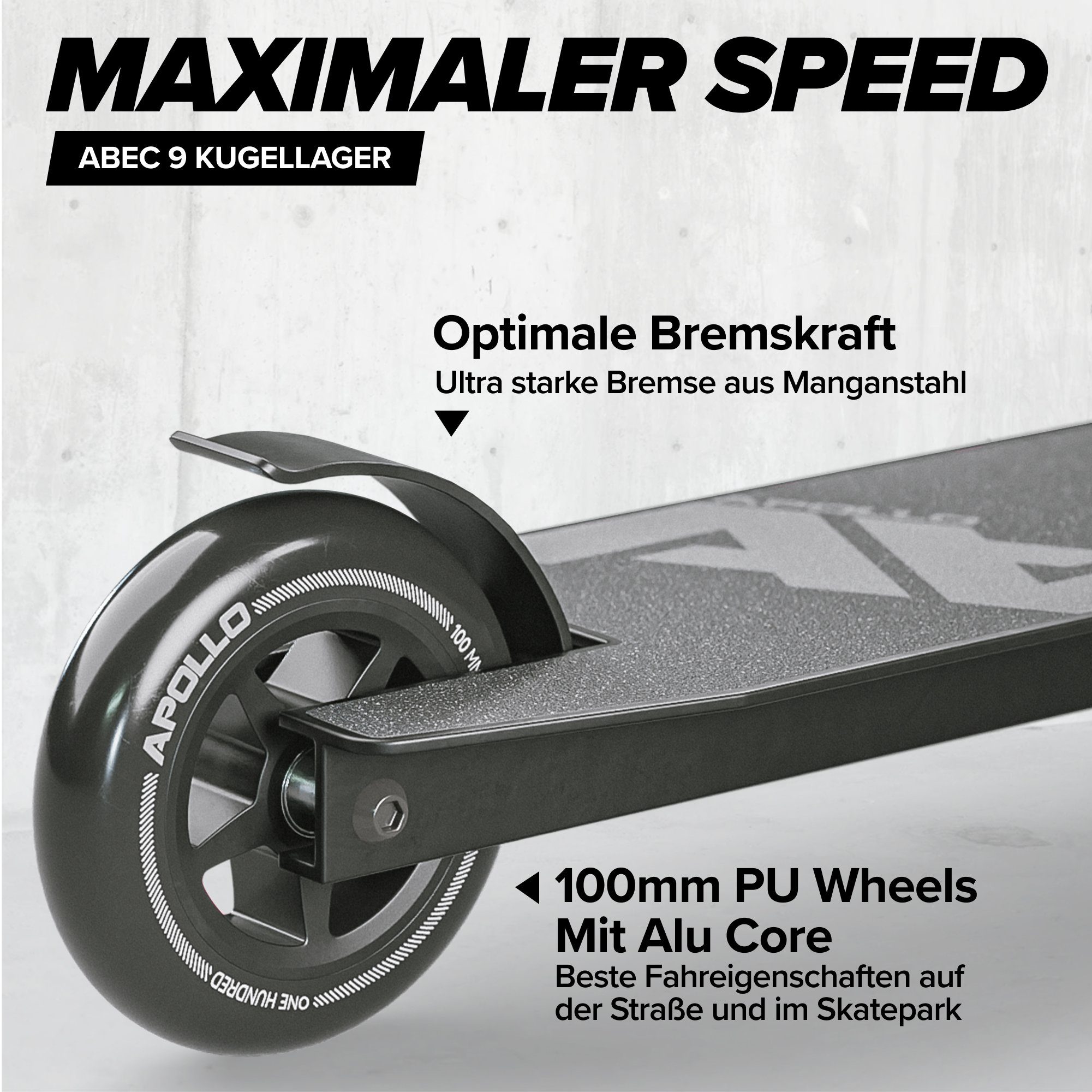Apollo Stuntscooter Kinder Freestyle Kickscooter Genius Pro, Kinderroller Trick Roller Kinder und Erwachsene – Bild 5 von 5