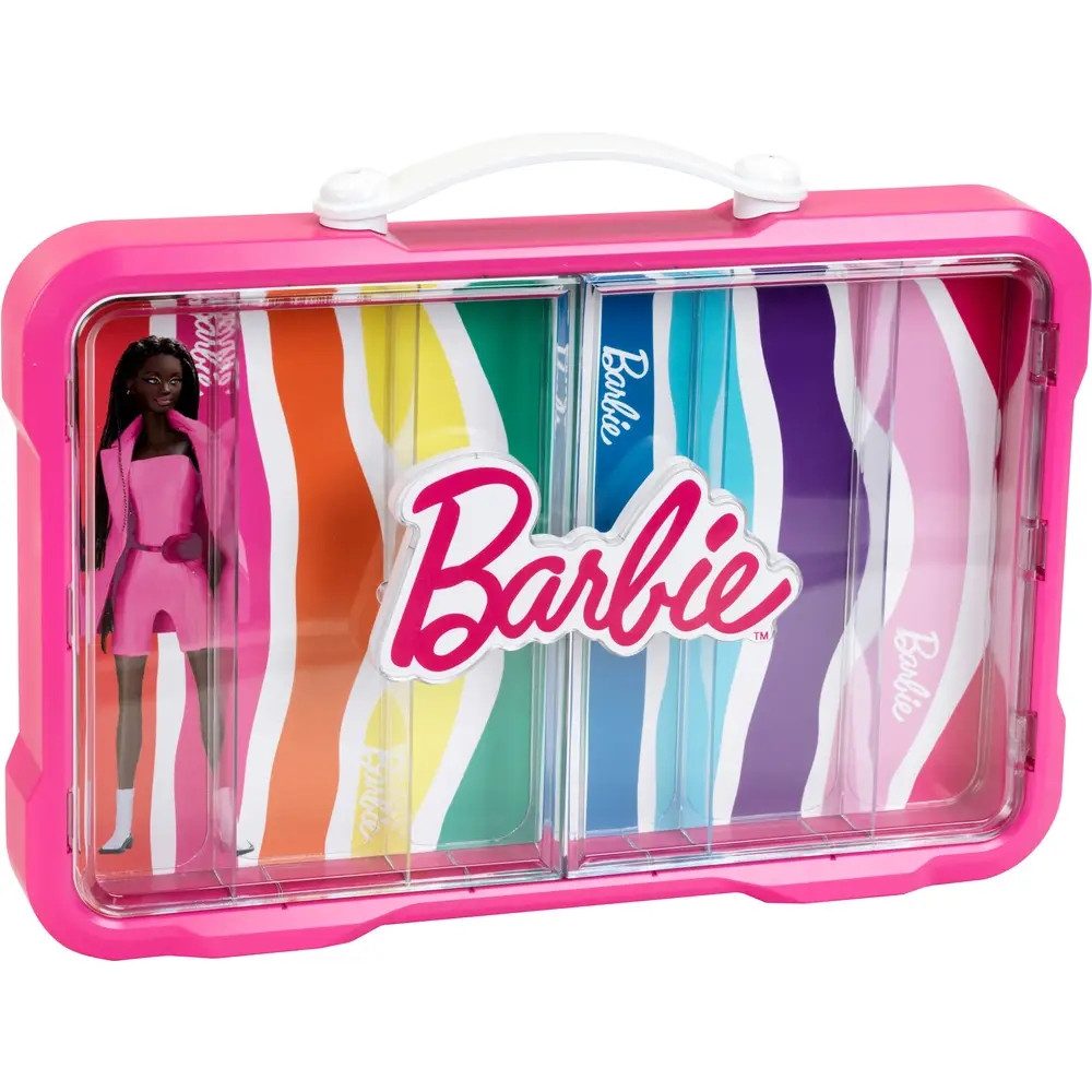 Theo Klein BRB - Sammelkoffervitrine für 6 Barbies mit leuchtendem Barbie Logo