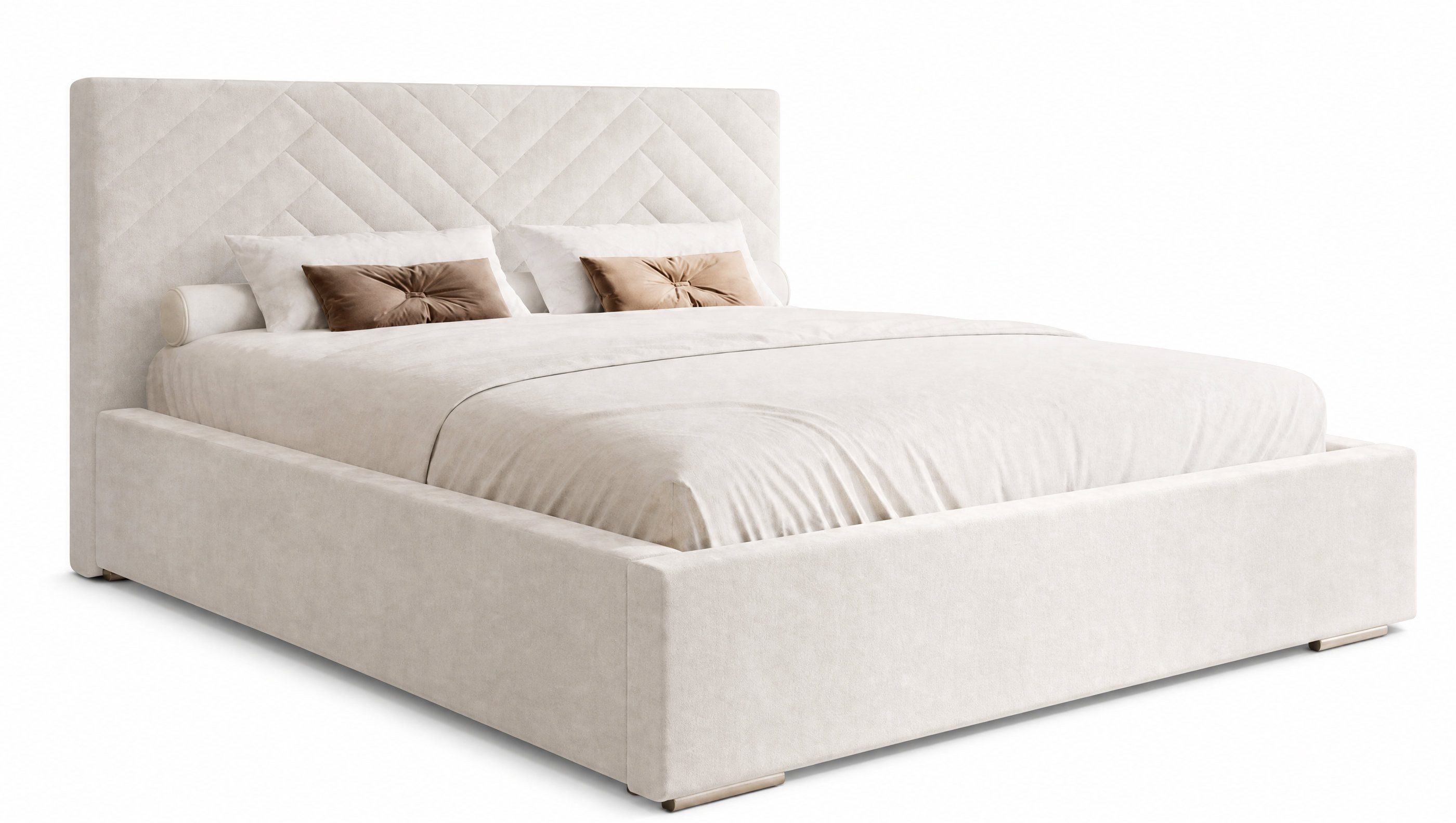 MARPUR Polsterbett Luxus Polsterbett AURA aus samtigem Velours mit Bettkasten 120-200cm (Polsterbett mit Bettkasten und Kopfteil, Lattenrost, Füße, Anleitung), mit Bettkasten, gepolstertes Kopfteil, ohne Matratze