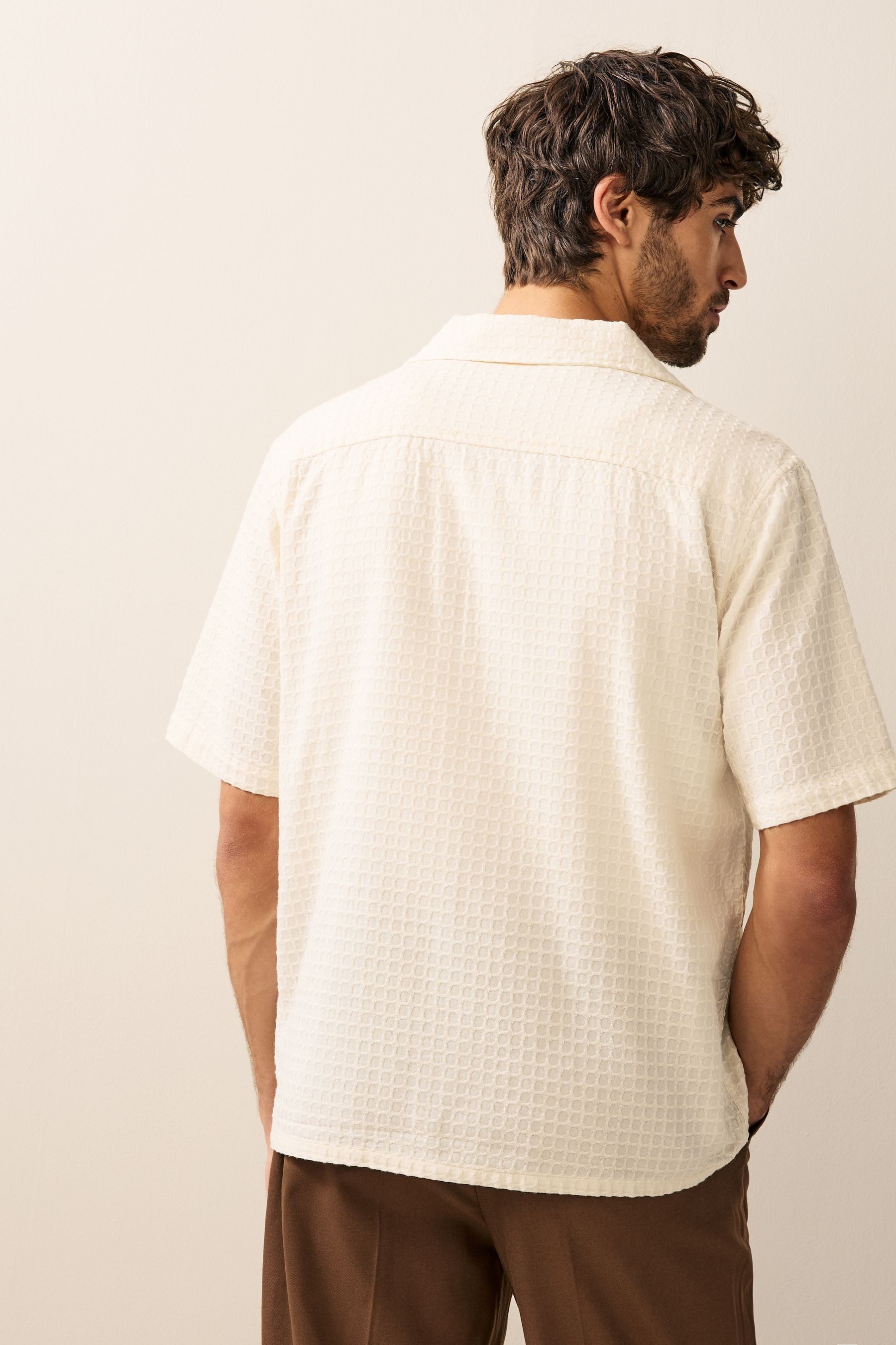 Next Kurzarmhemd Kurzarmshirt Waffelstruktur aus 100 % Baumwolle (1-tlg) günstig online kaufen