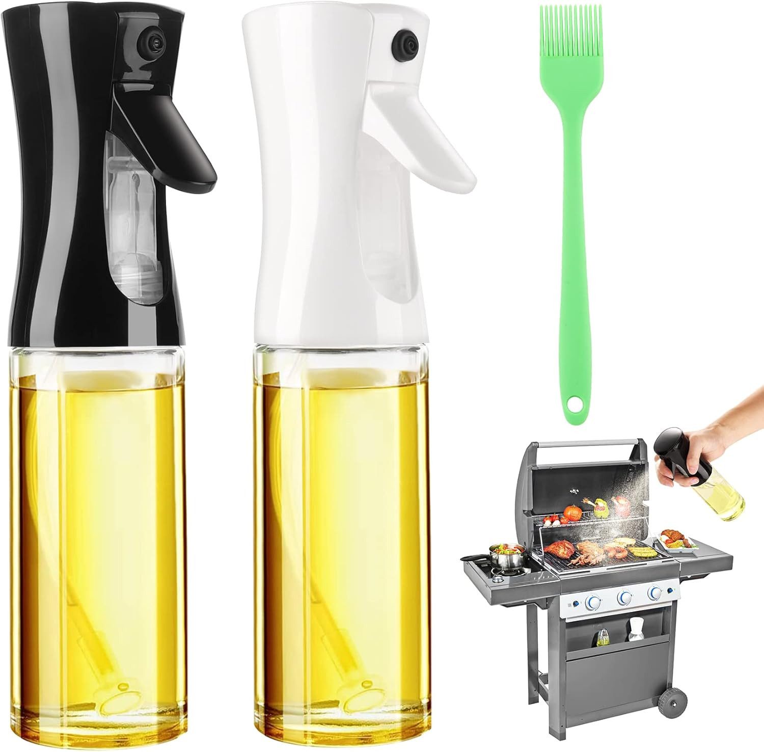 FELIXLEO Ölspender 2 Ölsprüher Glas 200 ml für Air Fryer