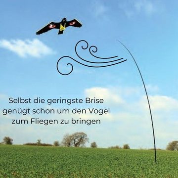 GarPet Vogel-Schreck Black Hawk Vogelscheuche 6 M Vogelabwehr Vogelschreck Drachen Adler