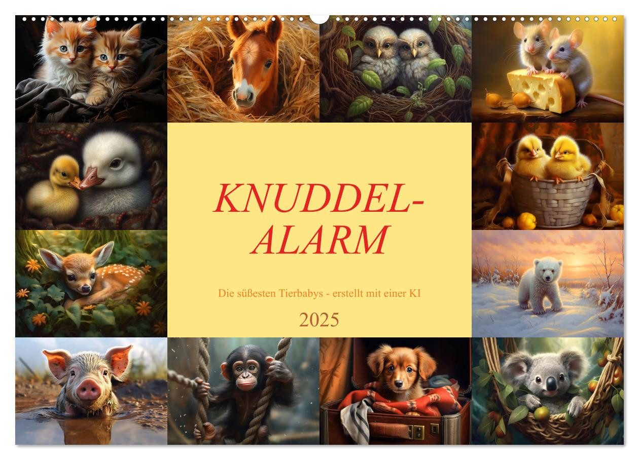 CALVENDO Wandkalender Knuddel-Alarm (Wandkalender 2025 DIN A2 quer), CALVENDO Monatskalender