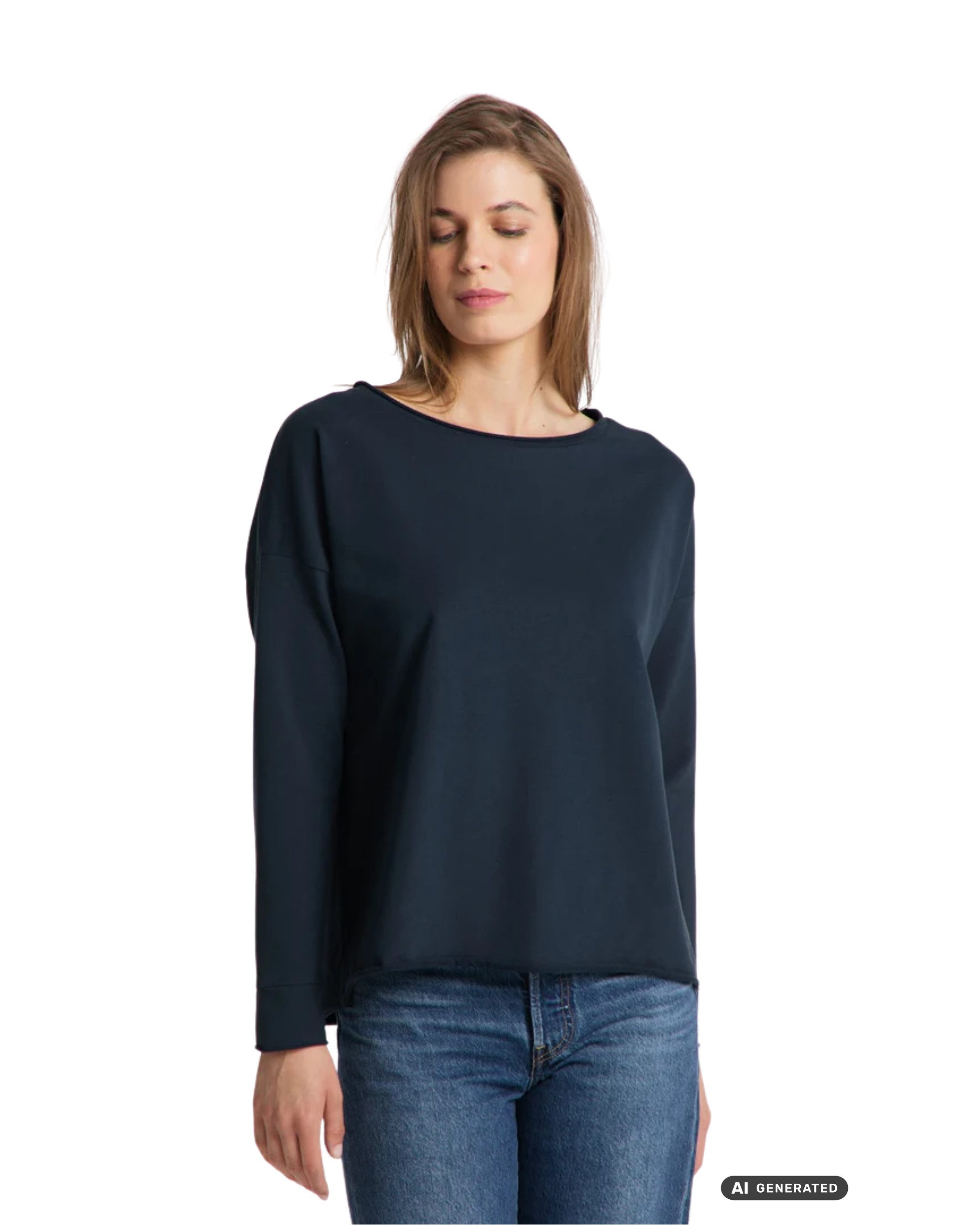 Elbsand Sweatshirt Elbsand, Riane - locker geschnittenes Wohlfühl Sweatshirt Rollsaum