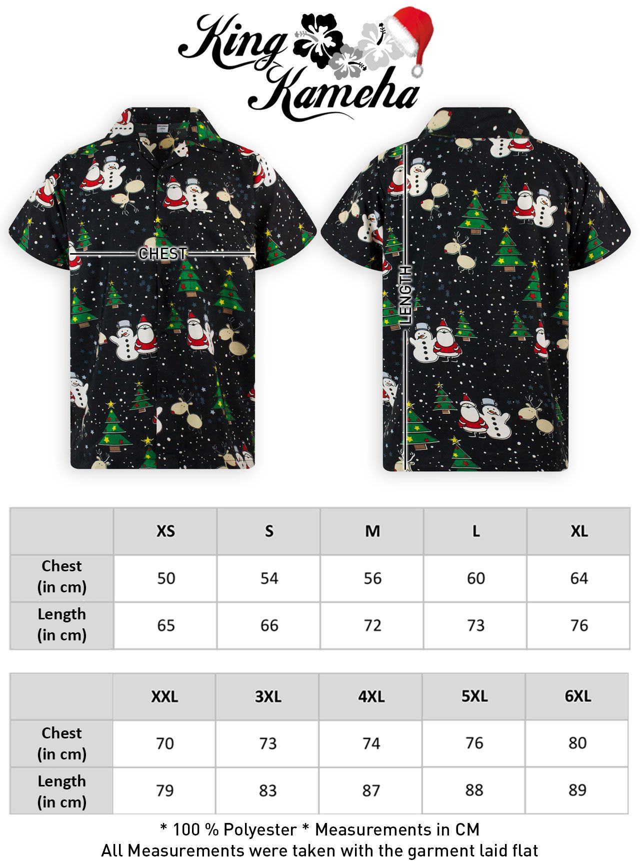 King Kameha Hawaiihemd Christmas Buddies Funky Hawaii-Hemd Kurzarm Front-Tasche Unisex
