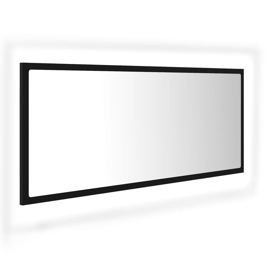 LED-Badspiegel Schwarz (1-St) Acryl Badezimmerspiegelschrank cm vidaXL 100x8,5x37