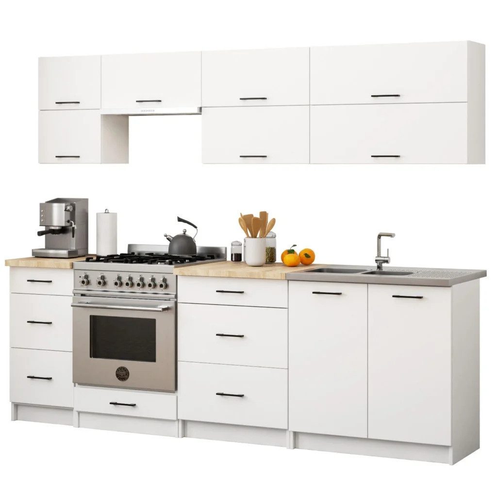 Raumhirsch Furniture Küchenzeile Minimalistisches Küchenmöbel Set - Eleganter Küchenblock - Küchenzeile, Hochwertige Küchenzeile, eleganter Küchenblock mit Stauraum