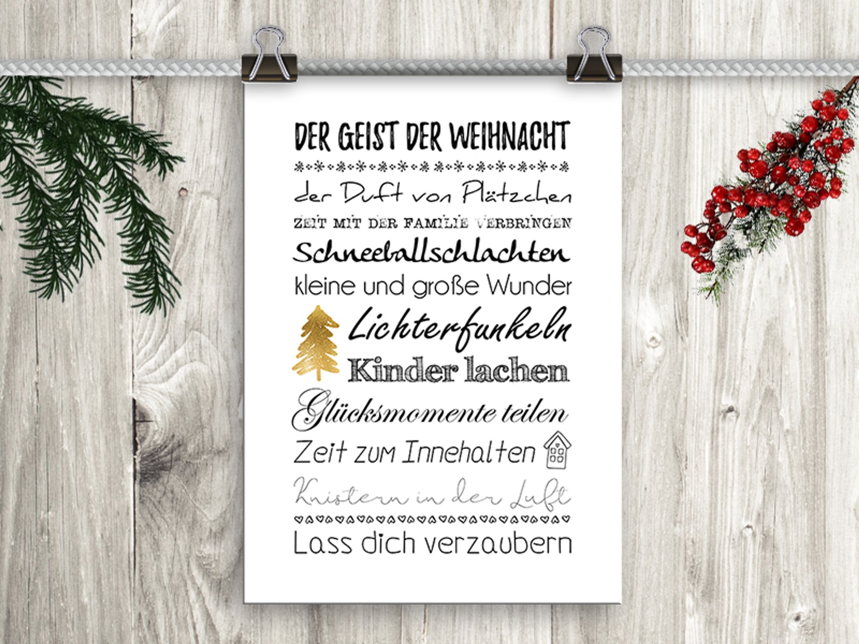 artissimo Poster Poster mit Spruch DinA4 Sprüche Text Weinachten X-Mas Weihnachtsdeko, Zitate und Sprüche: Weihnachten