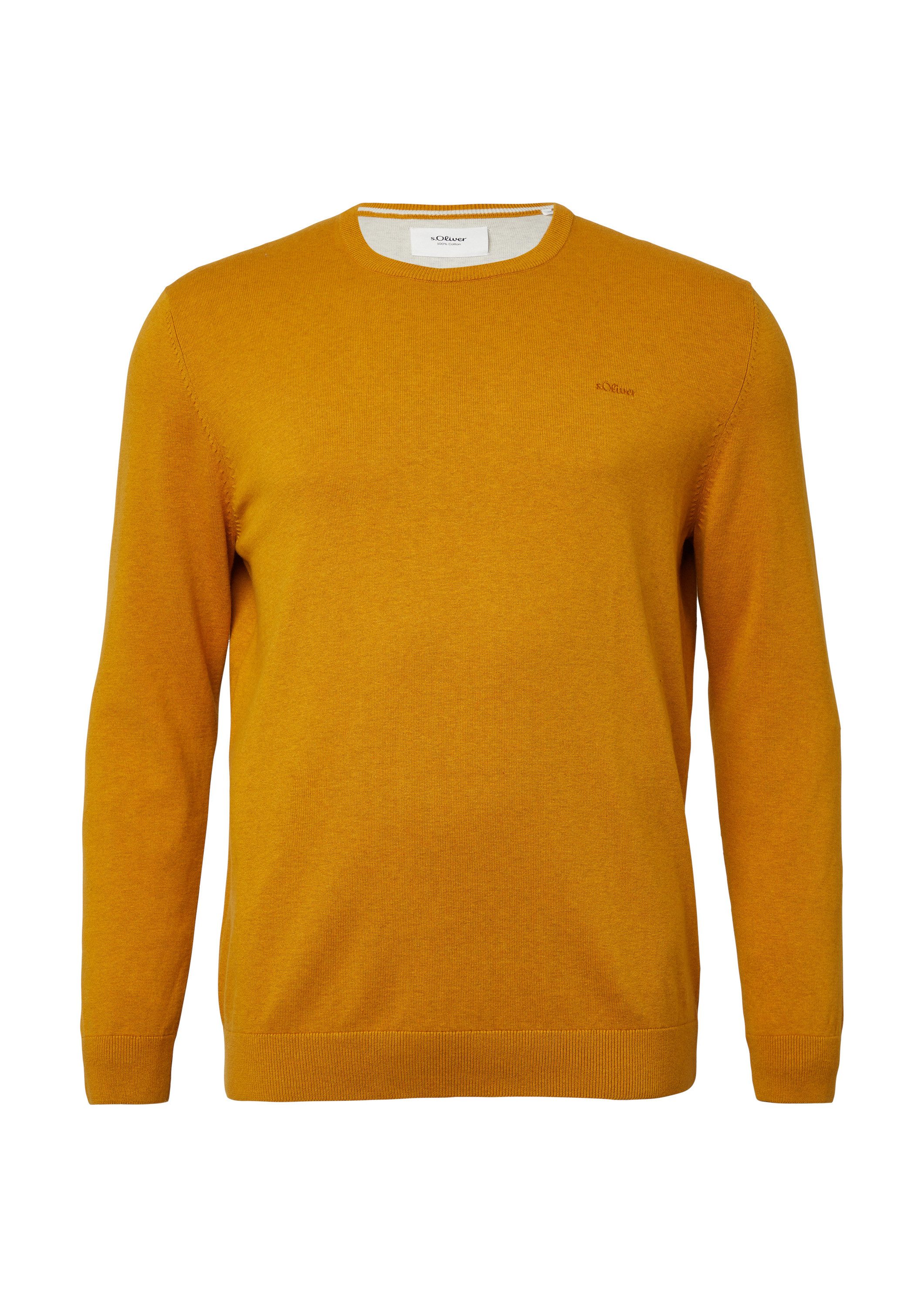 s.Oliver Longpullover Strickpullover Baumwollpullover mit Logo-Stickerei günstig online kaufen