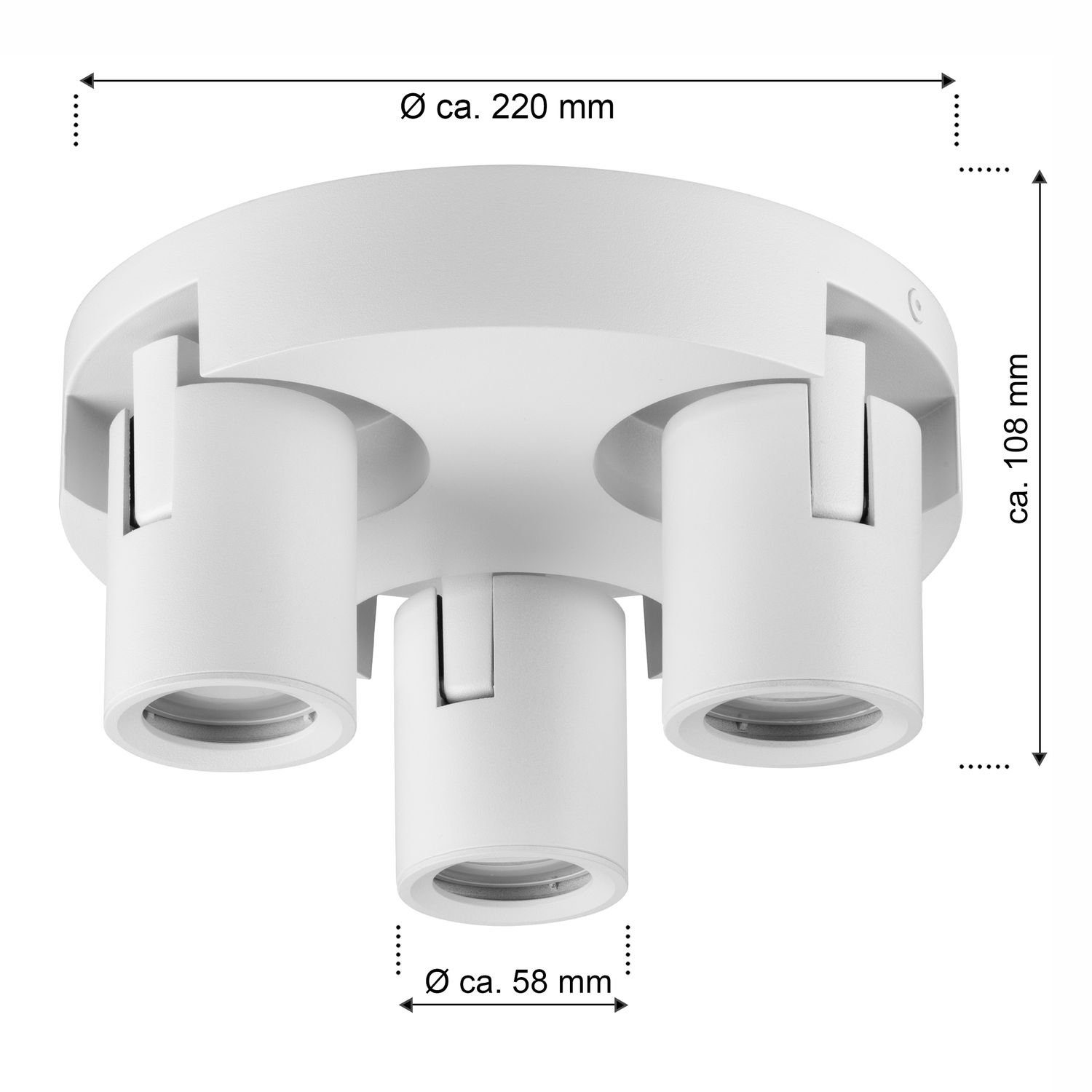 - - LED Deckenleuchte - 3-flammig Spots LEDANDO Nirual Spotleuchte GU10 weiß LED - Deckenspots